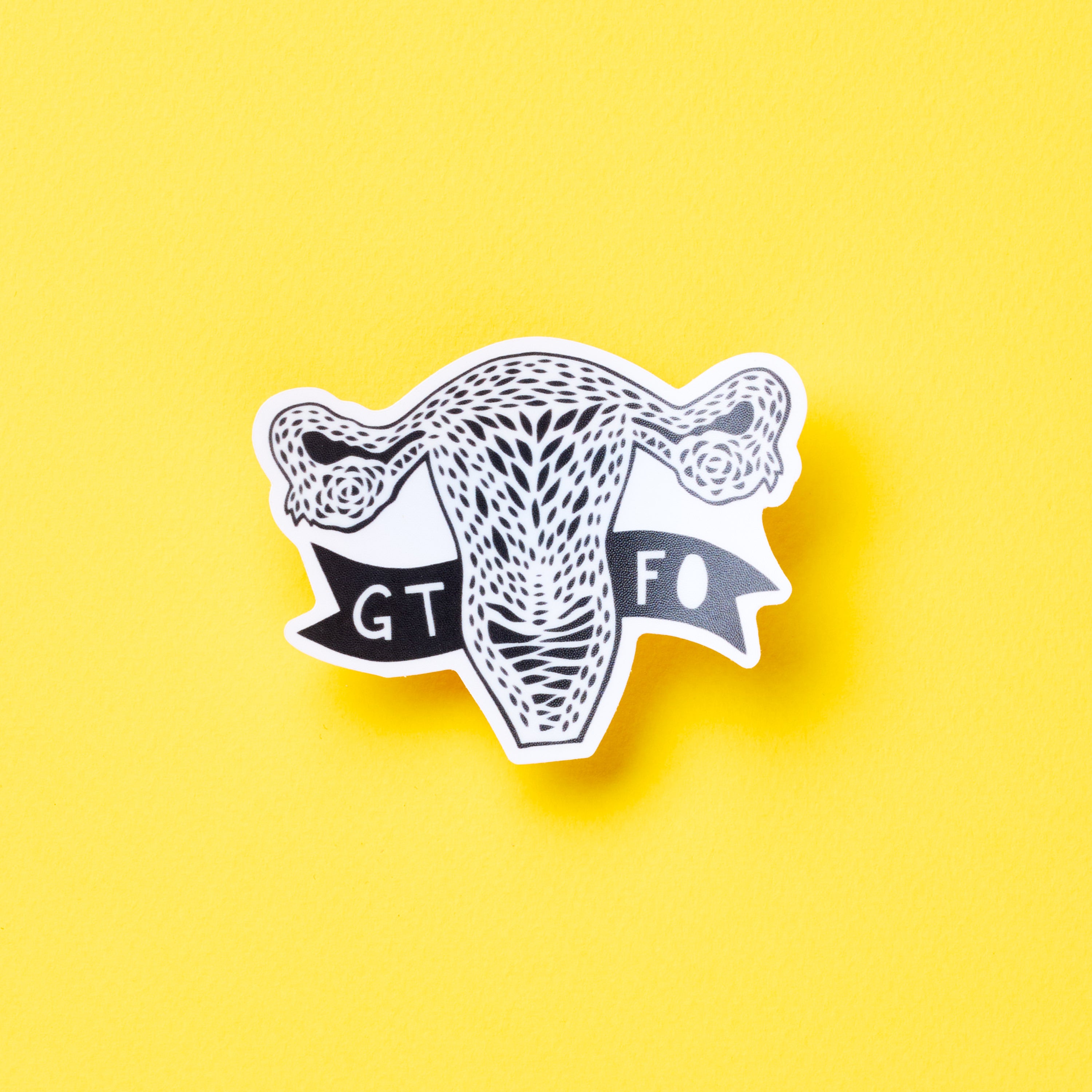 GTFO Uterus Anatomical vinyl sticker