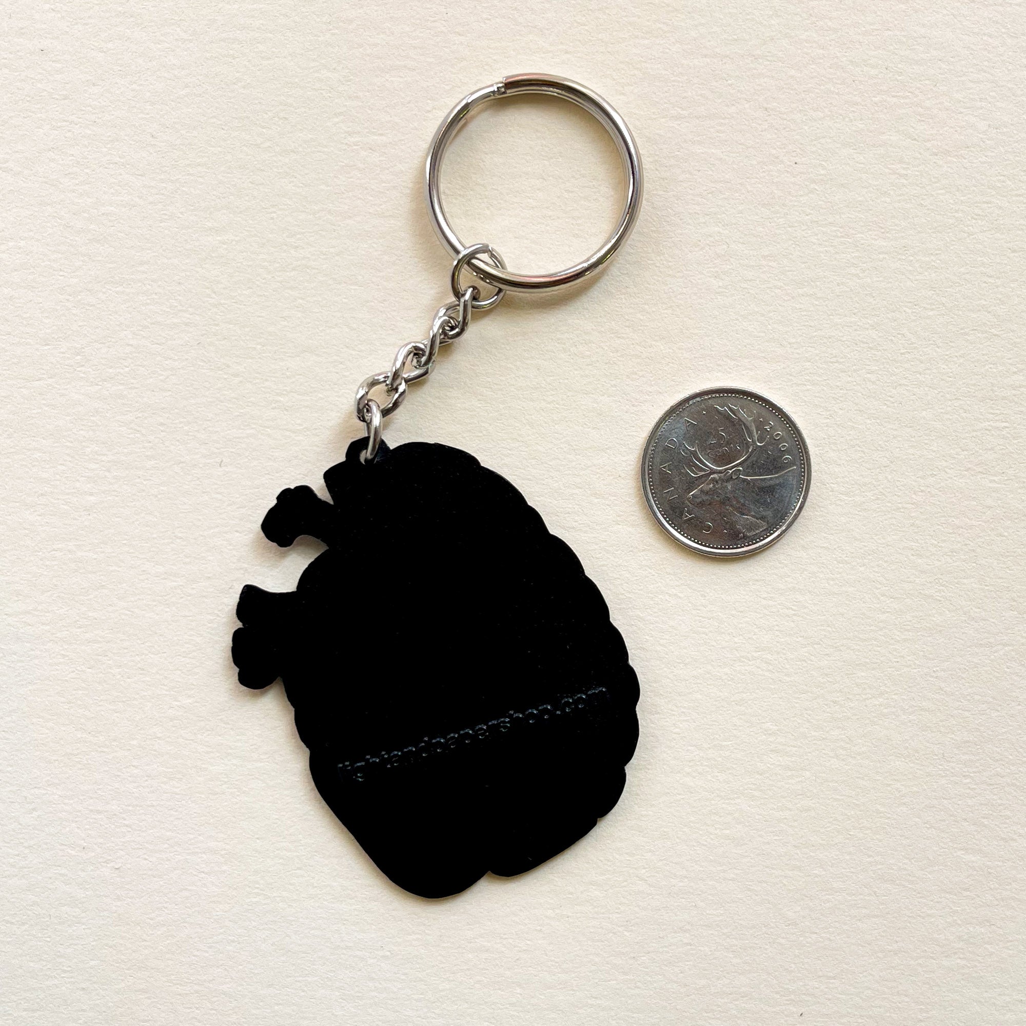 Heart/Brain Enamel Keychain