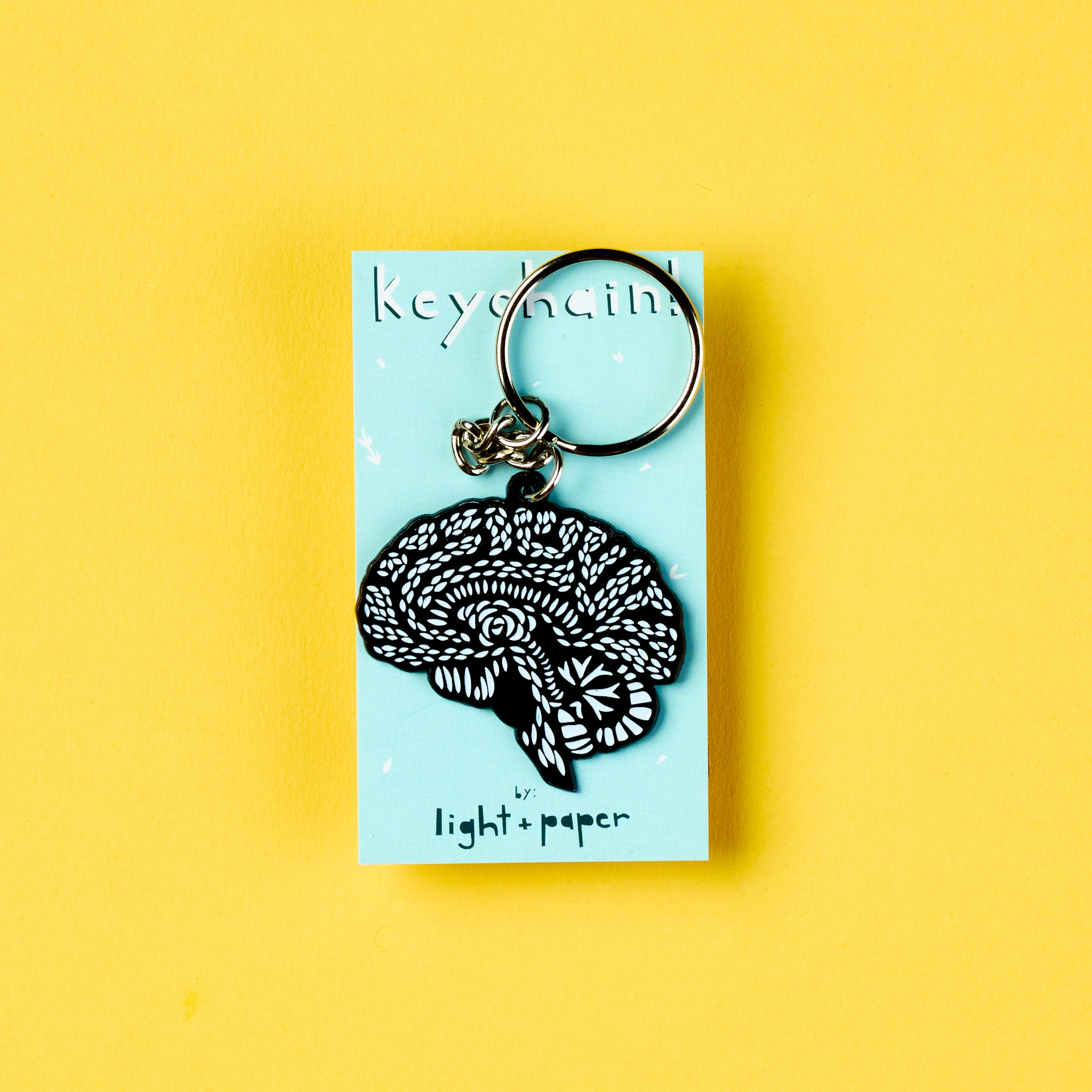 Brain Enamel Keychain