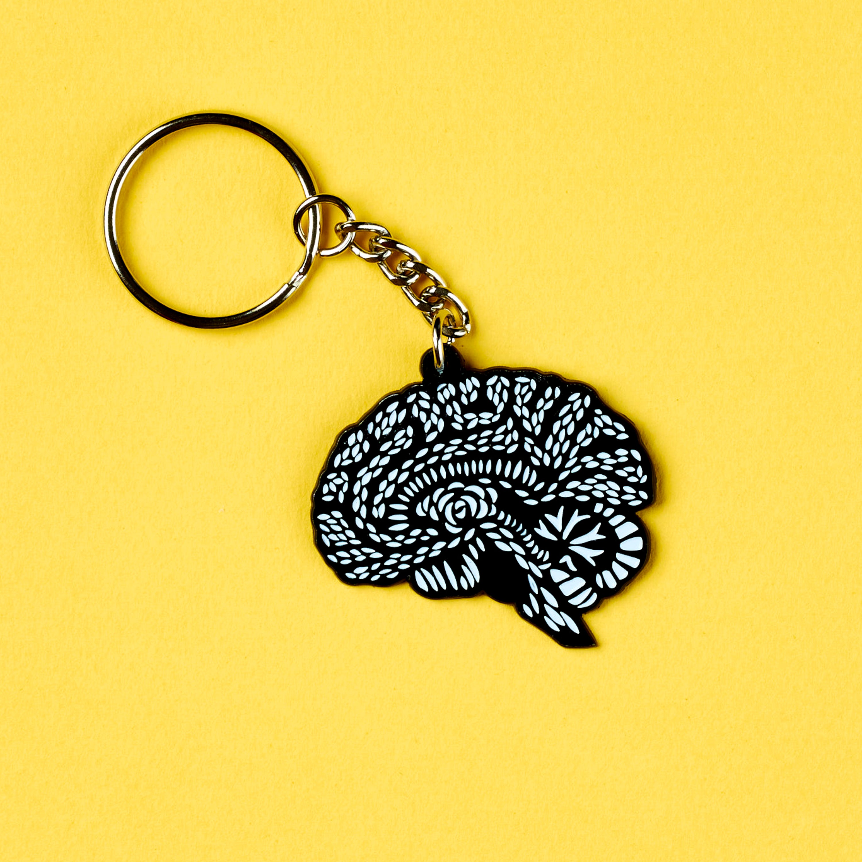 Brain Enamel Keychain