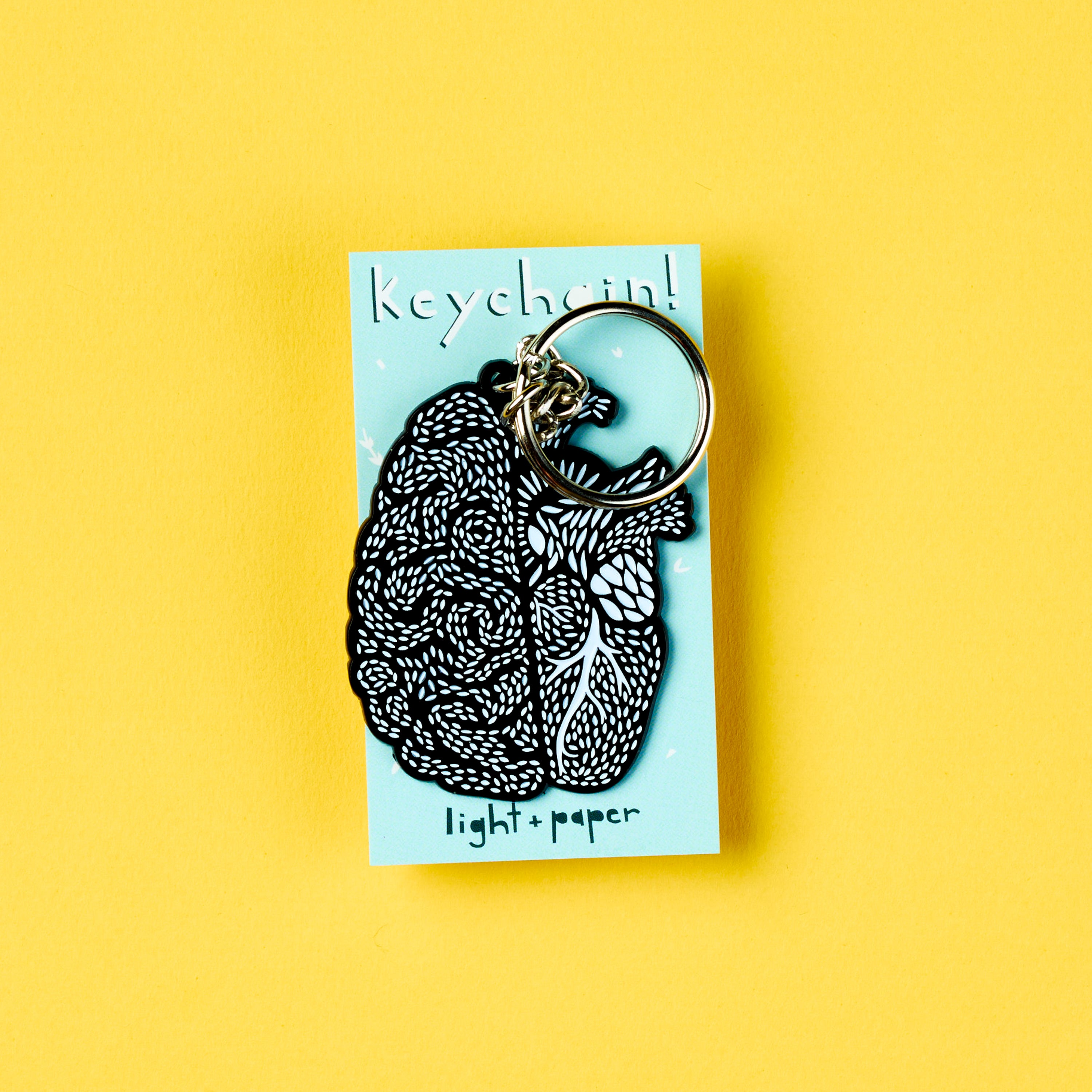 Heart/Brain Enamel Keychain