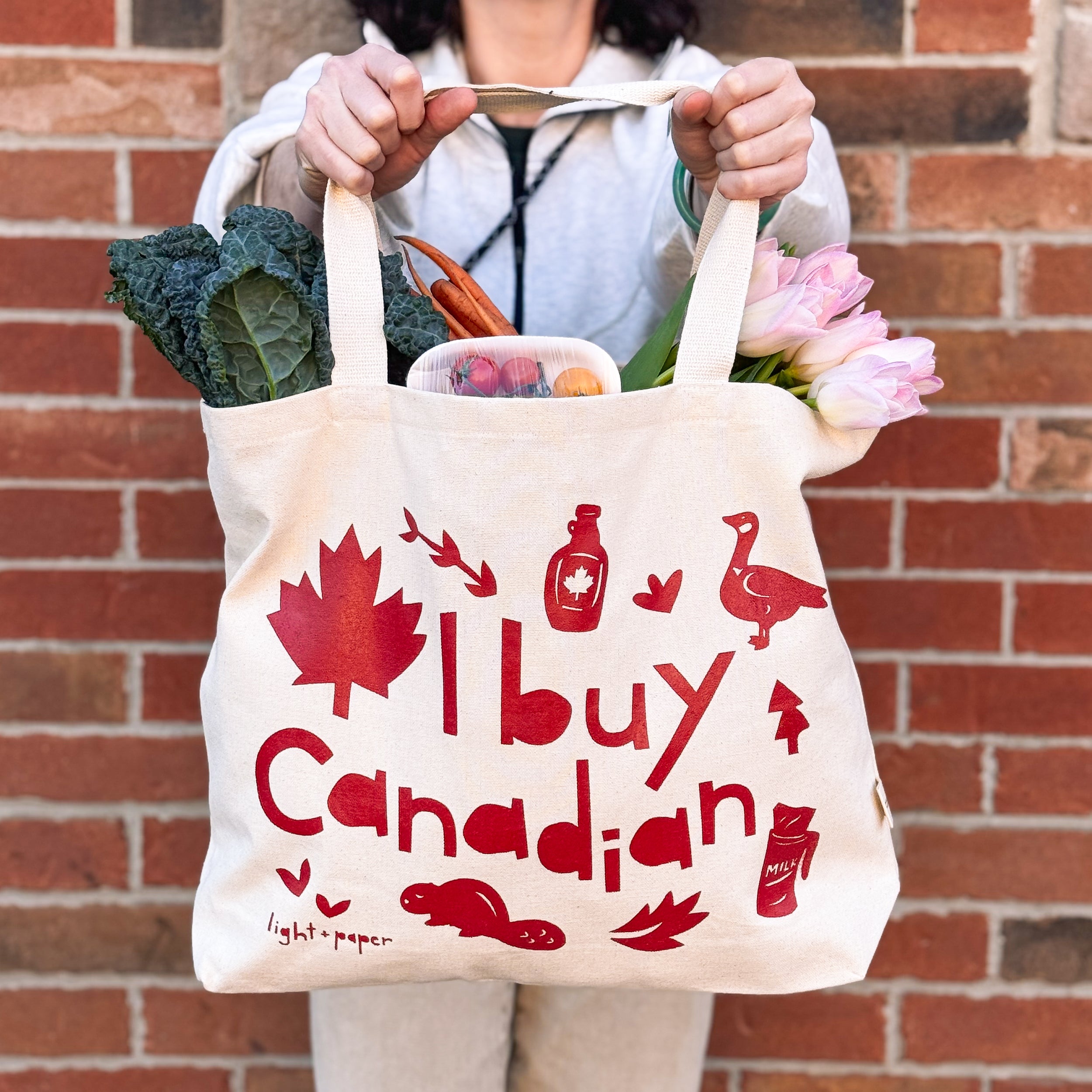 I buy Canadian Grocery Tote Bag