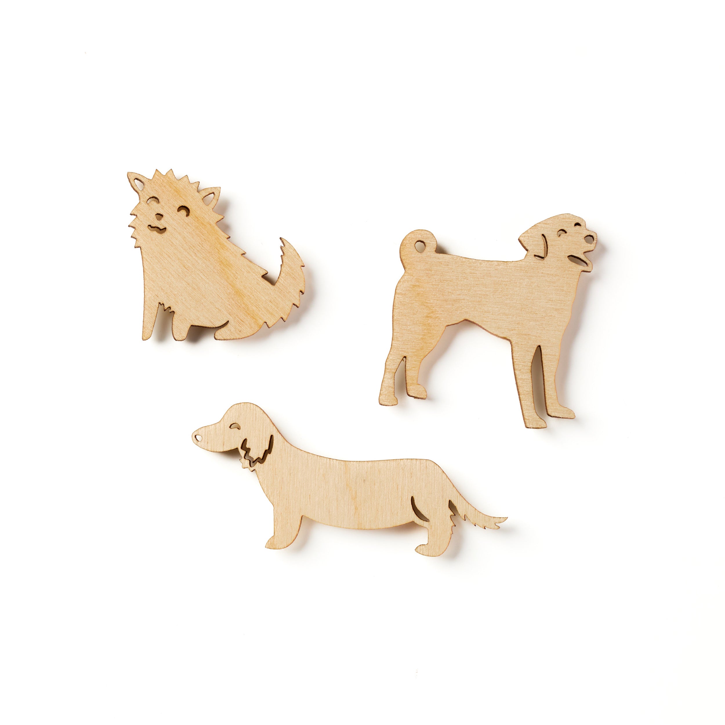 Mini Wooden Dog Magnets