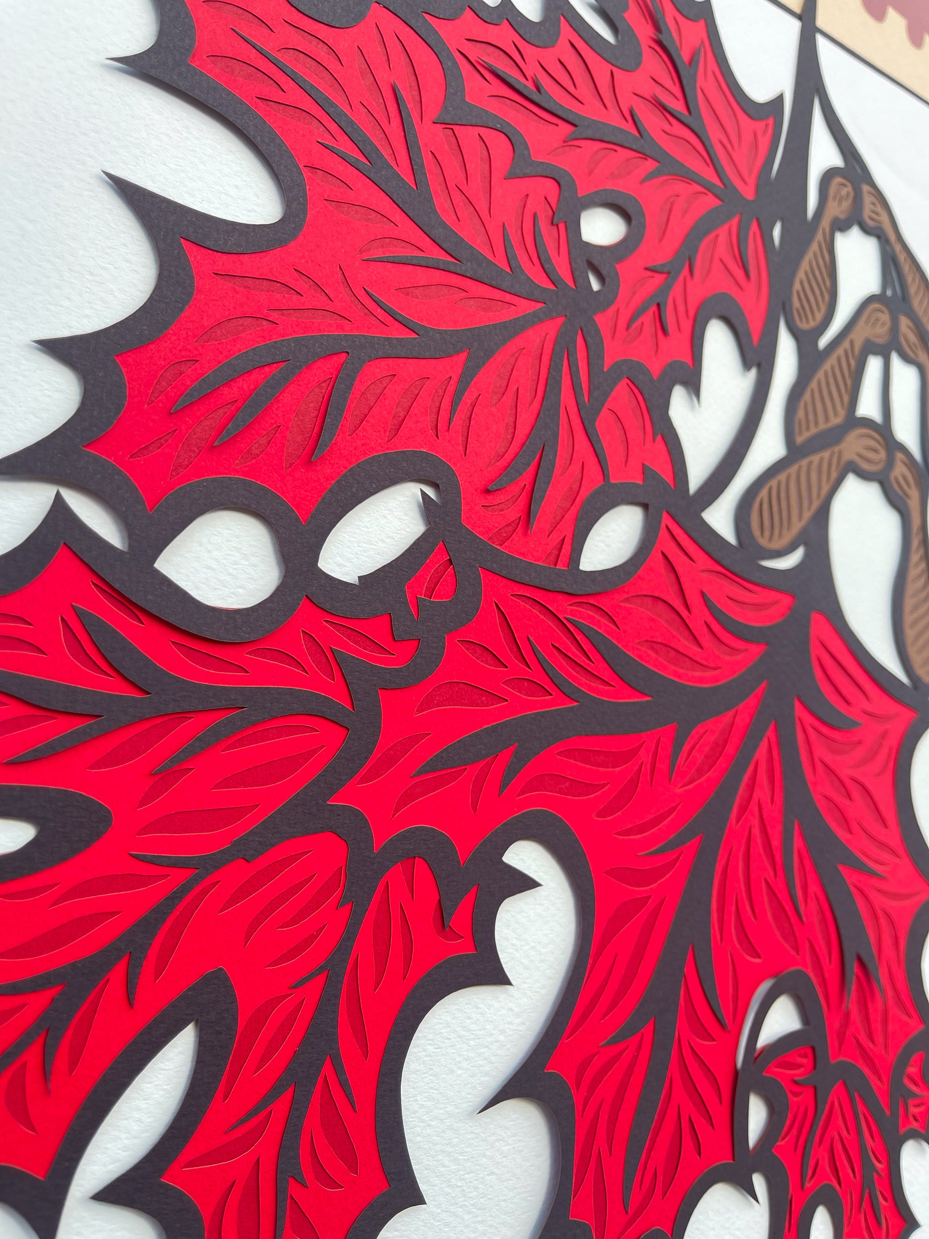 Canadiana Maple Leaf Stamp Papercutting