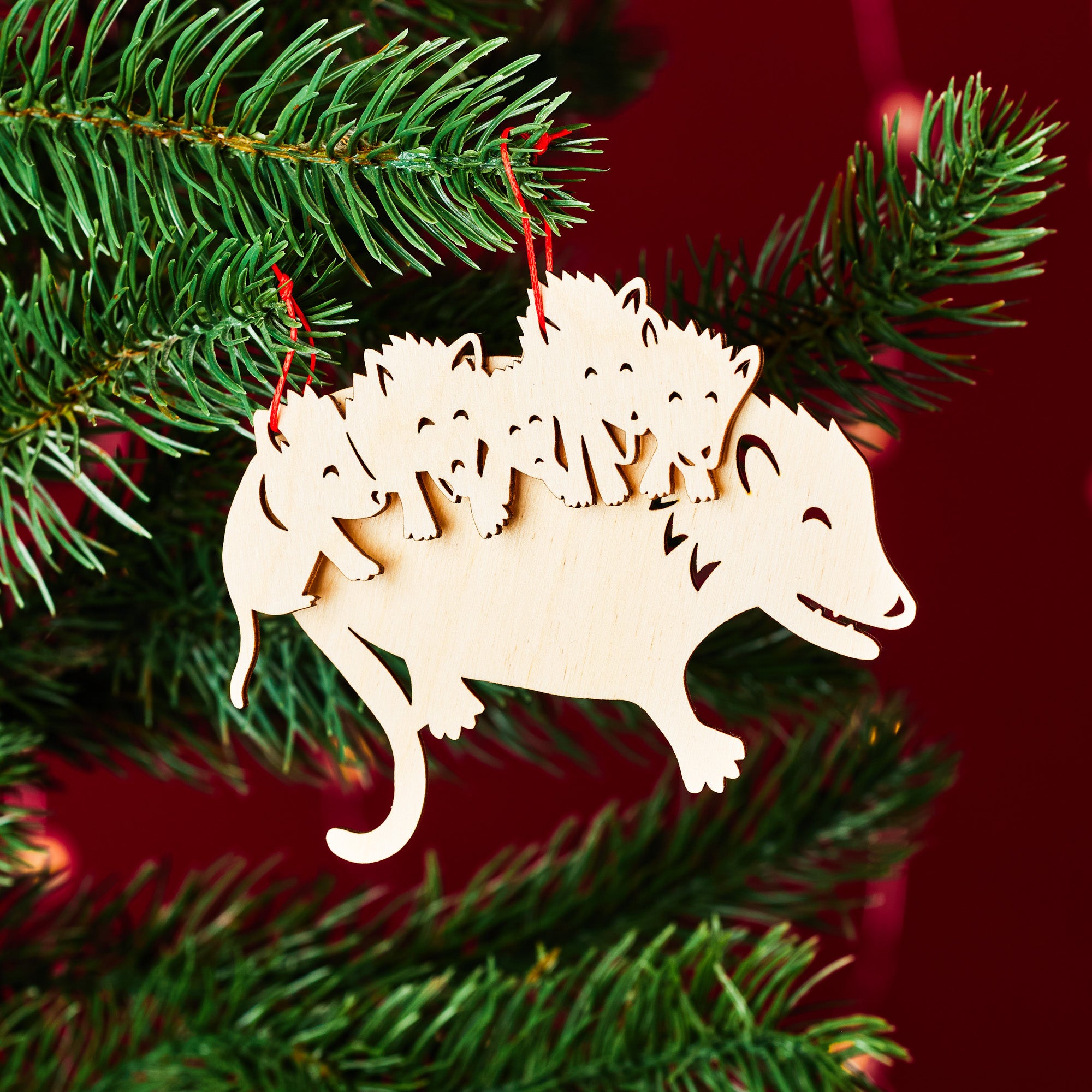 Possum and Babies Ornaments