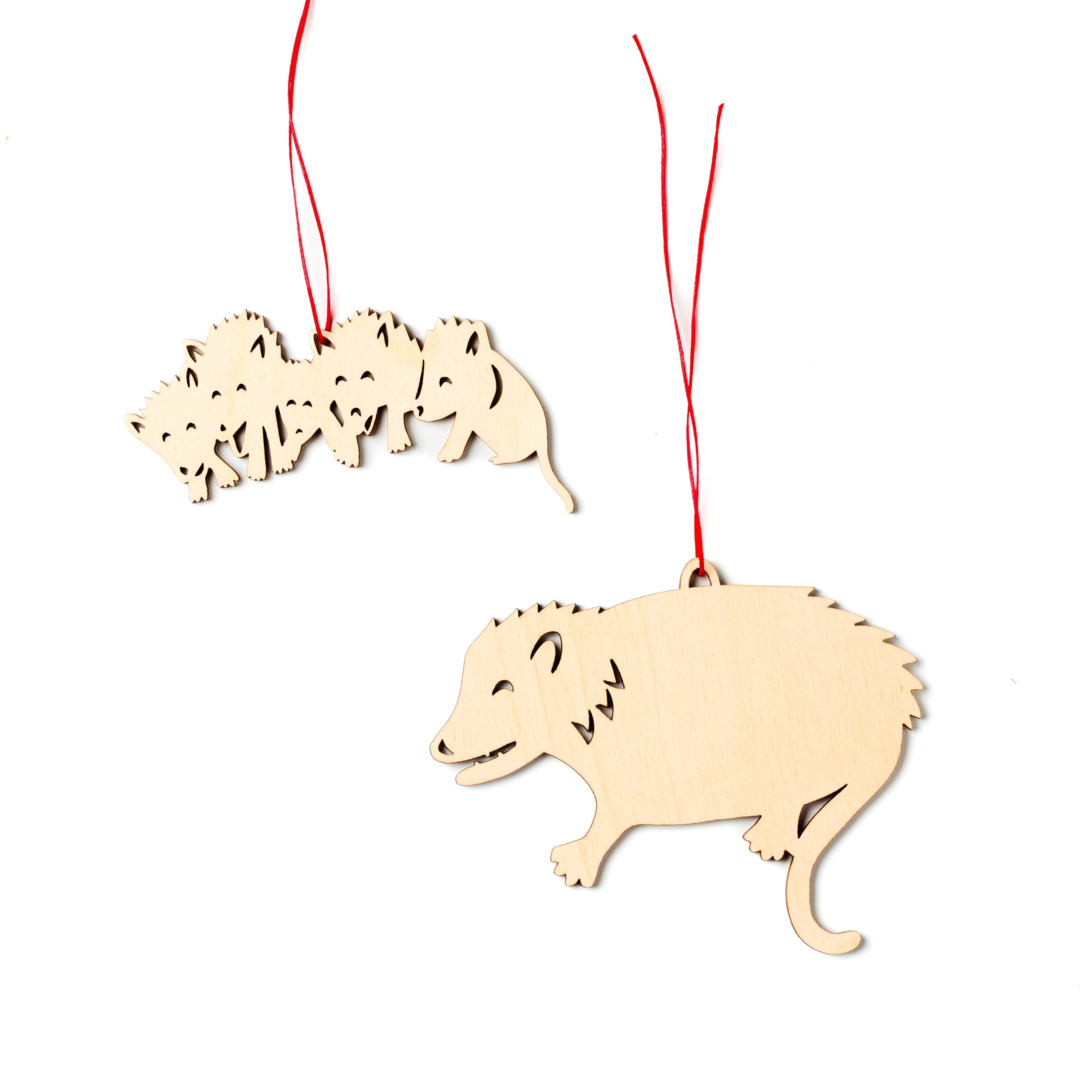 Possum and Babies Ornaments