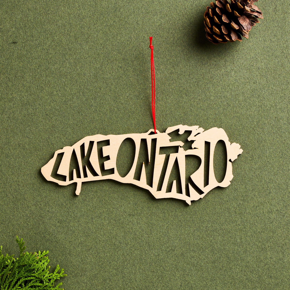 Wooden Lake Ontario Ornament