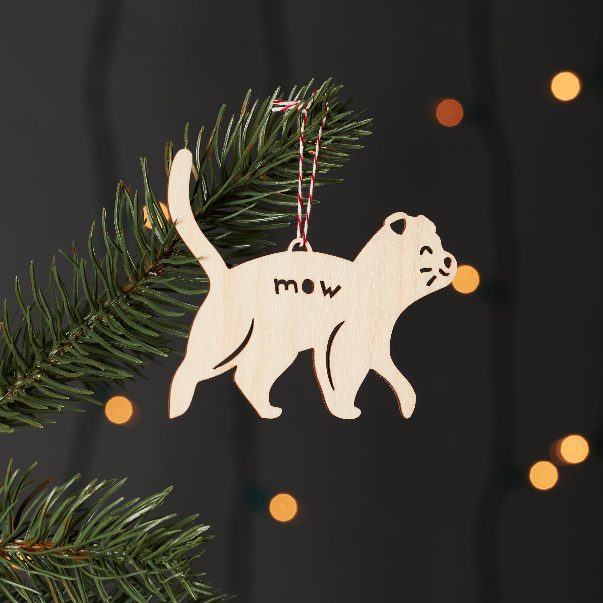 Walking Scottish Fold Cat Custom Ornament