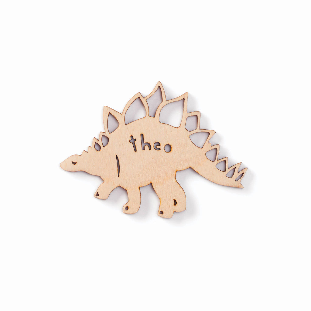 Stegosaurus Dinosaur - Custom Wooden Magnet