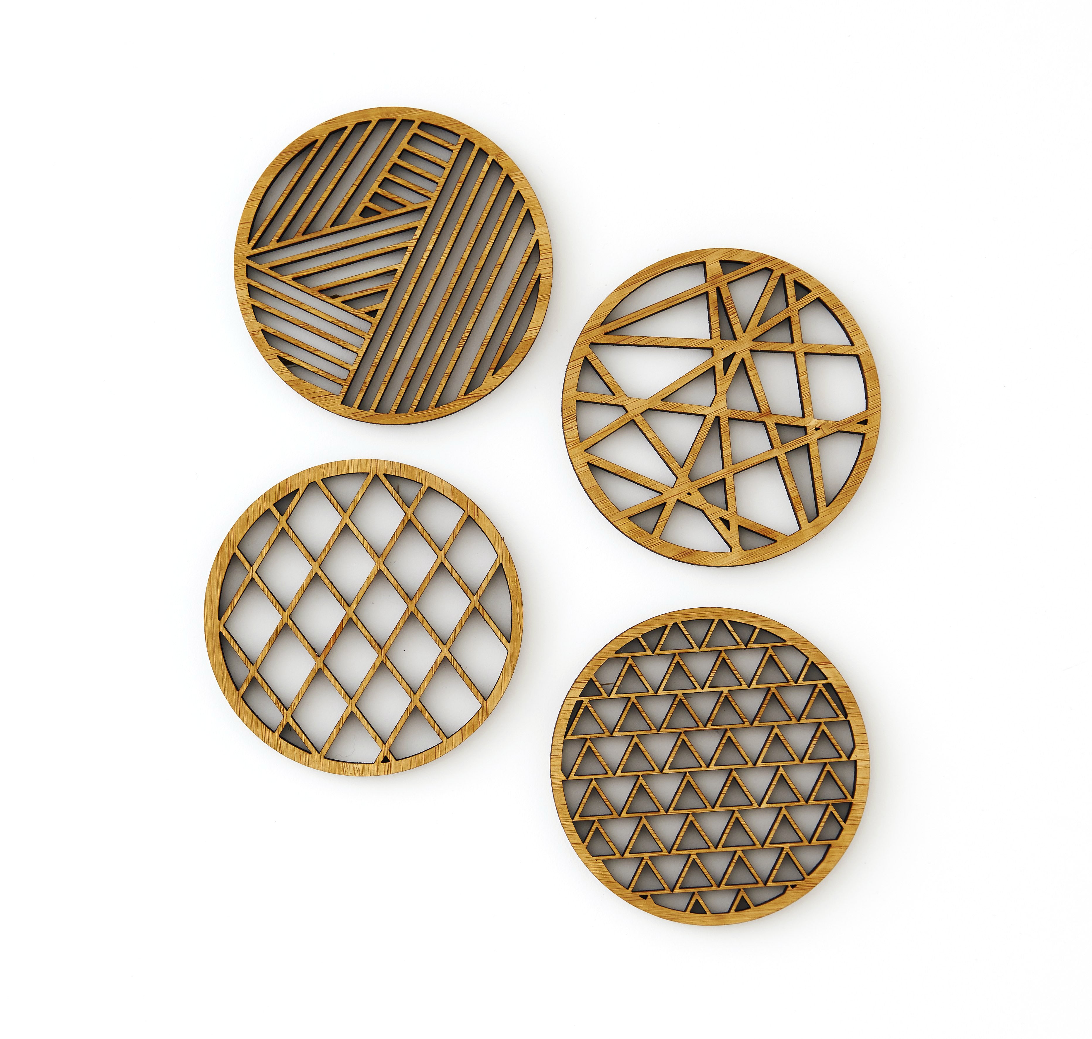 Geo Bamboo Coasters