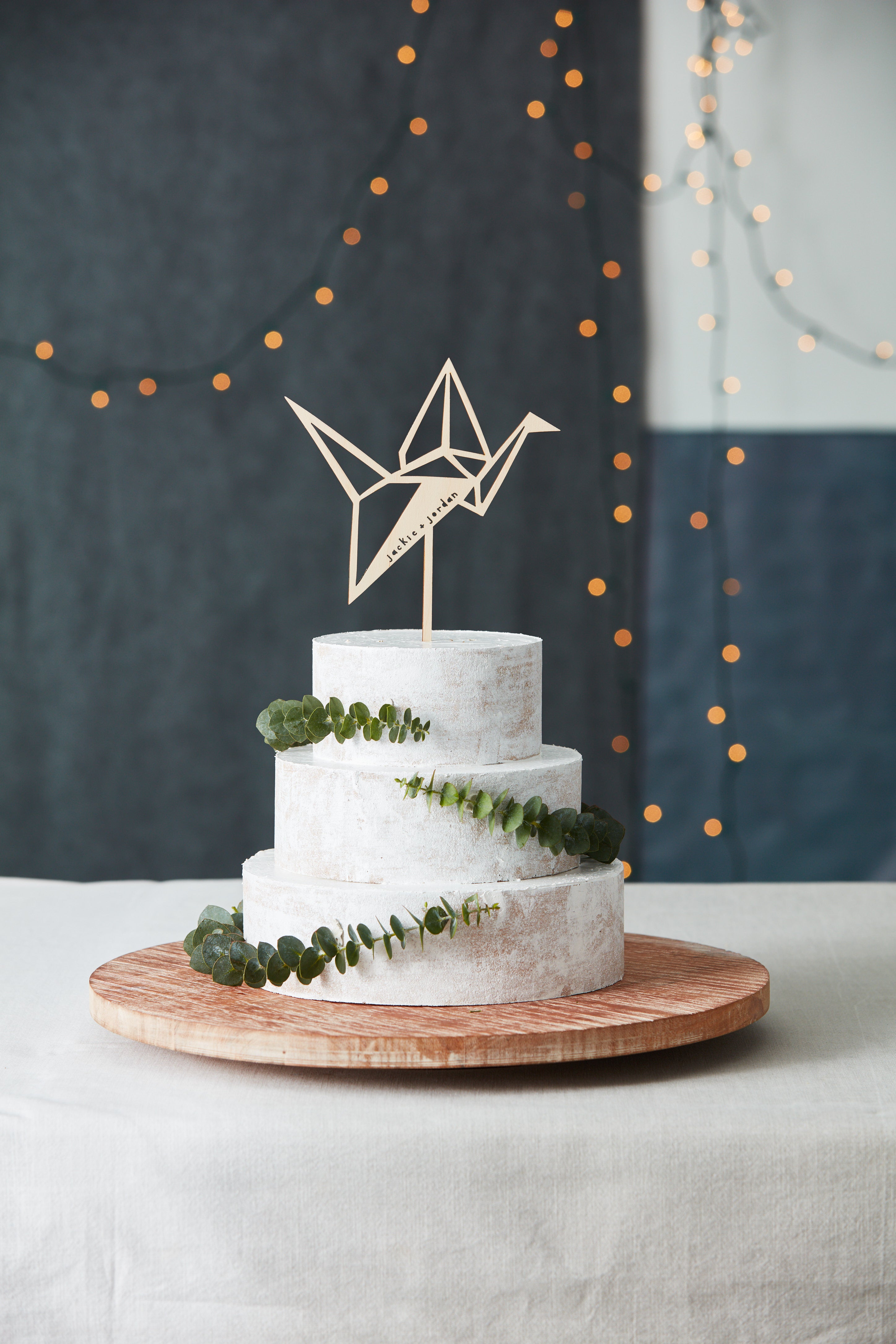 Paper Crane Wedding Cake Topper