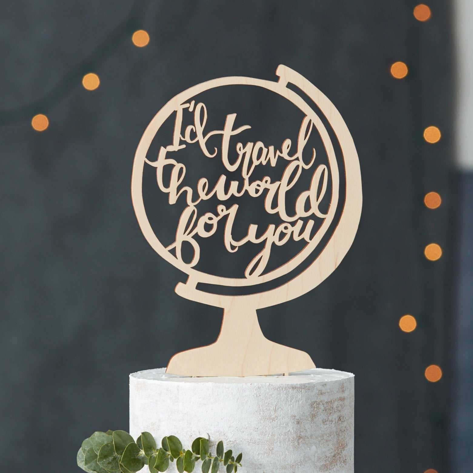 Globe Travel Adventure Travel Wedding Cake Topper