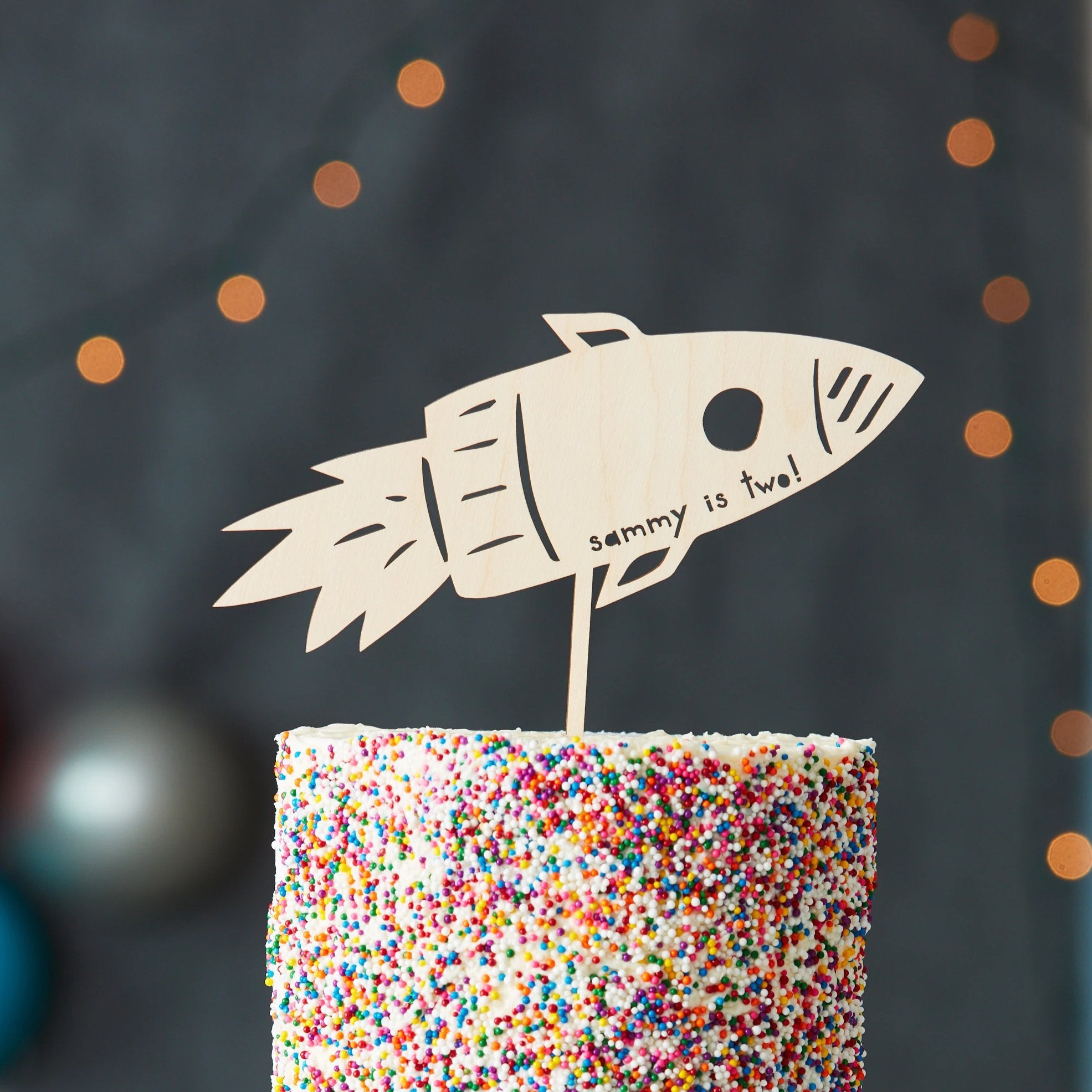 Rocket Ship Cake Topper
