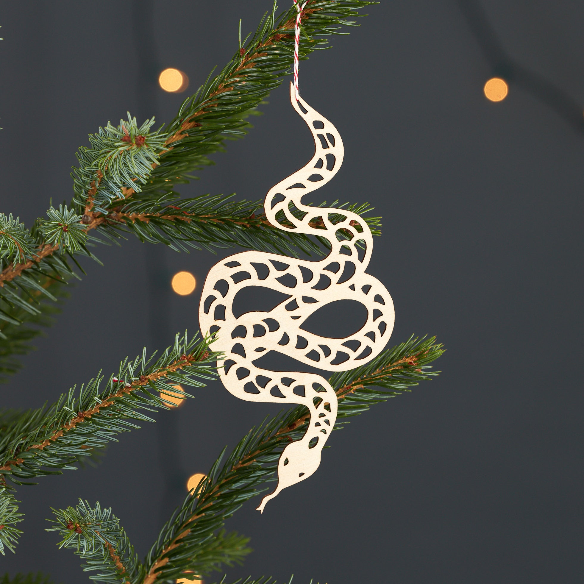 Snake Wooden Ornament