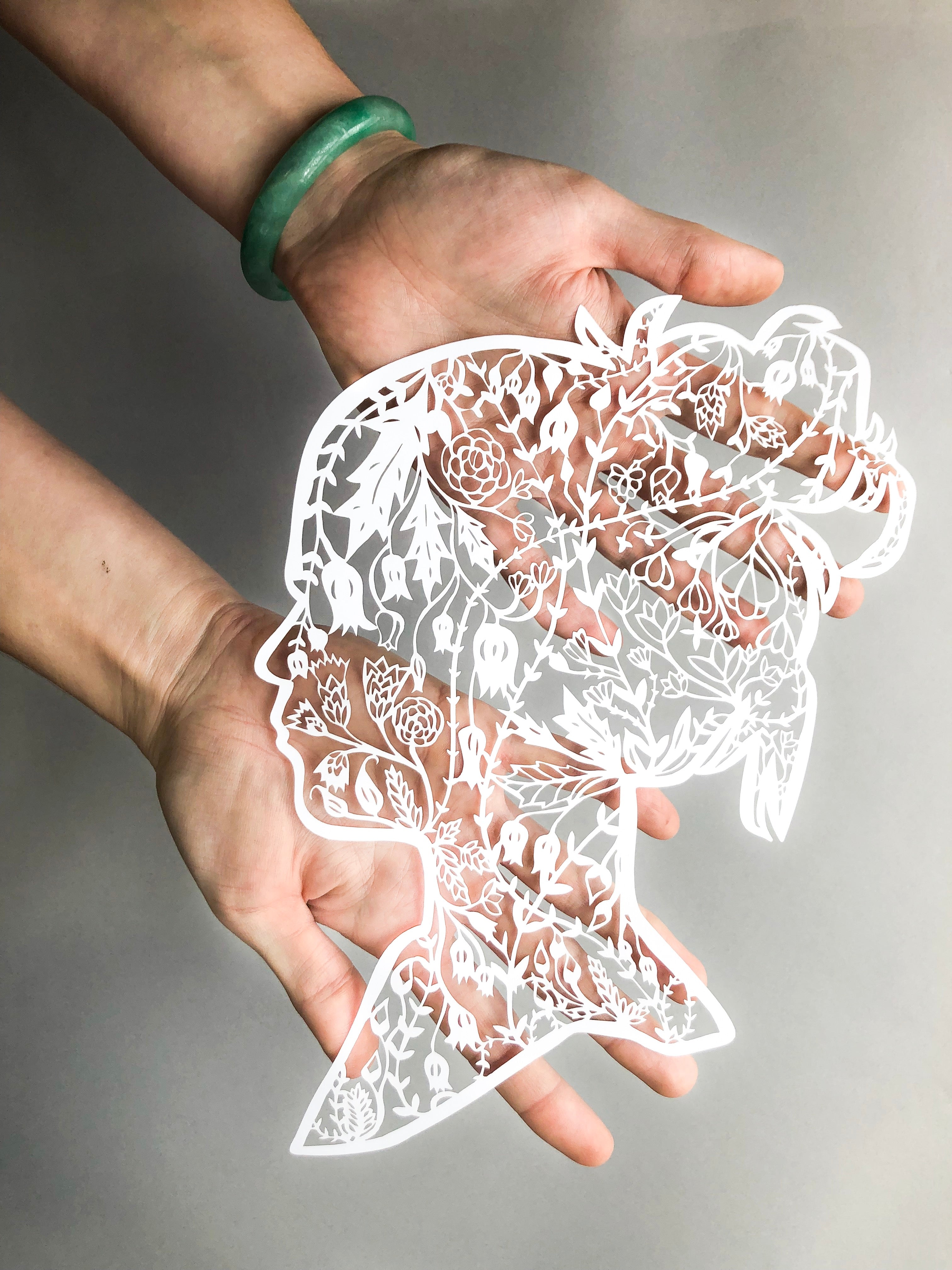 Floral Silhouette Papercutting Artwork