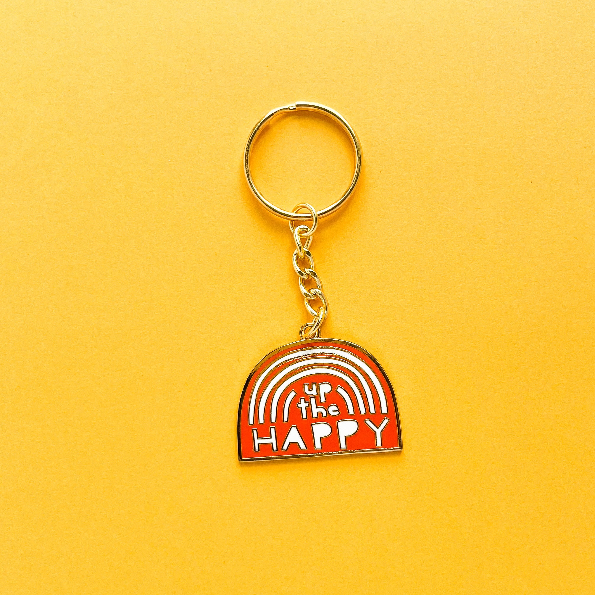 Up the Happy Rainbow Enamel Keychain