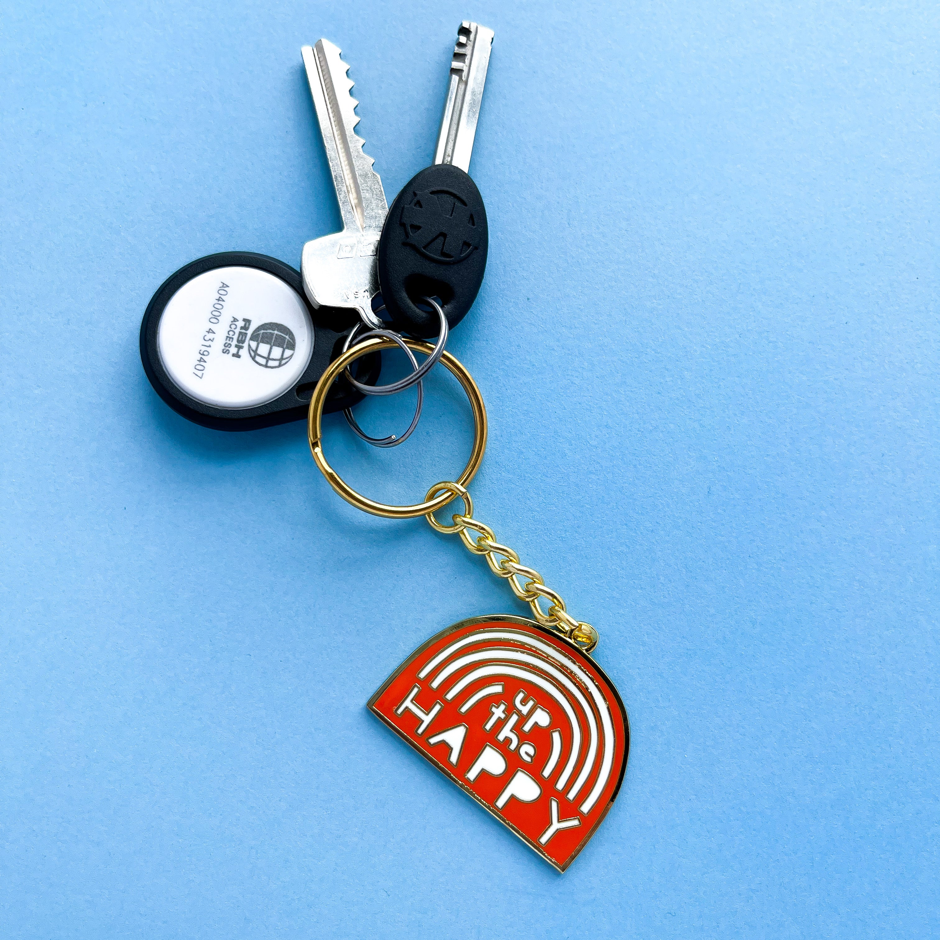 Up the Happy Rainbow Enamel Keychain