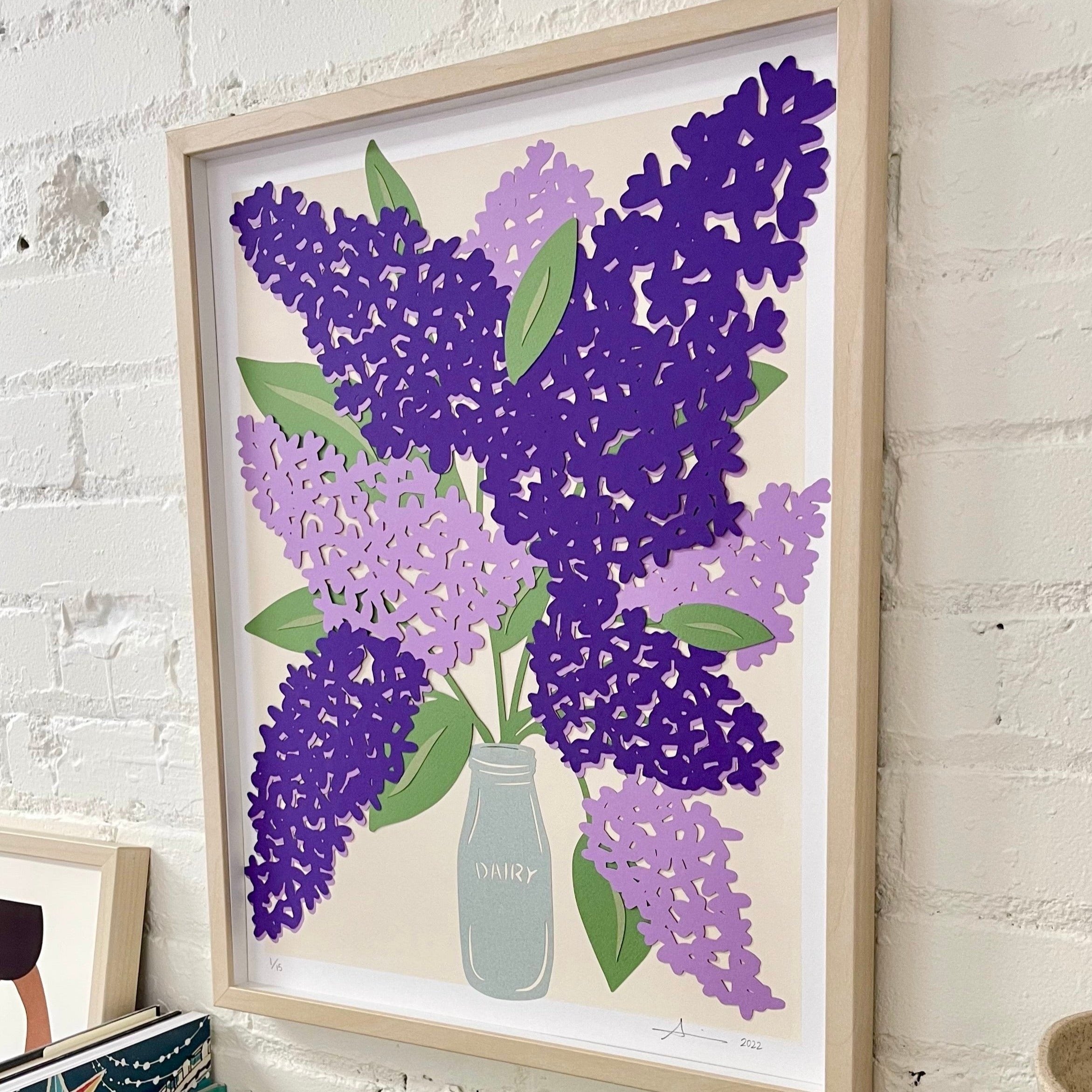 Colourful Lilac Signed Papercutting
