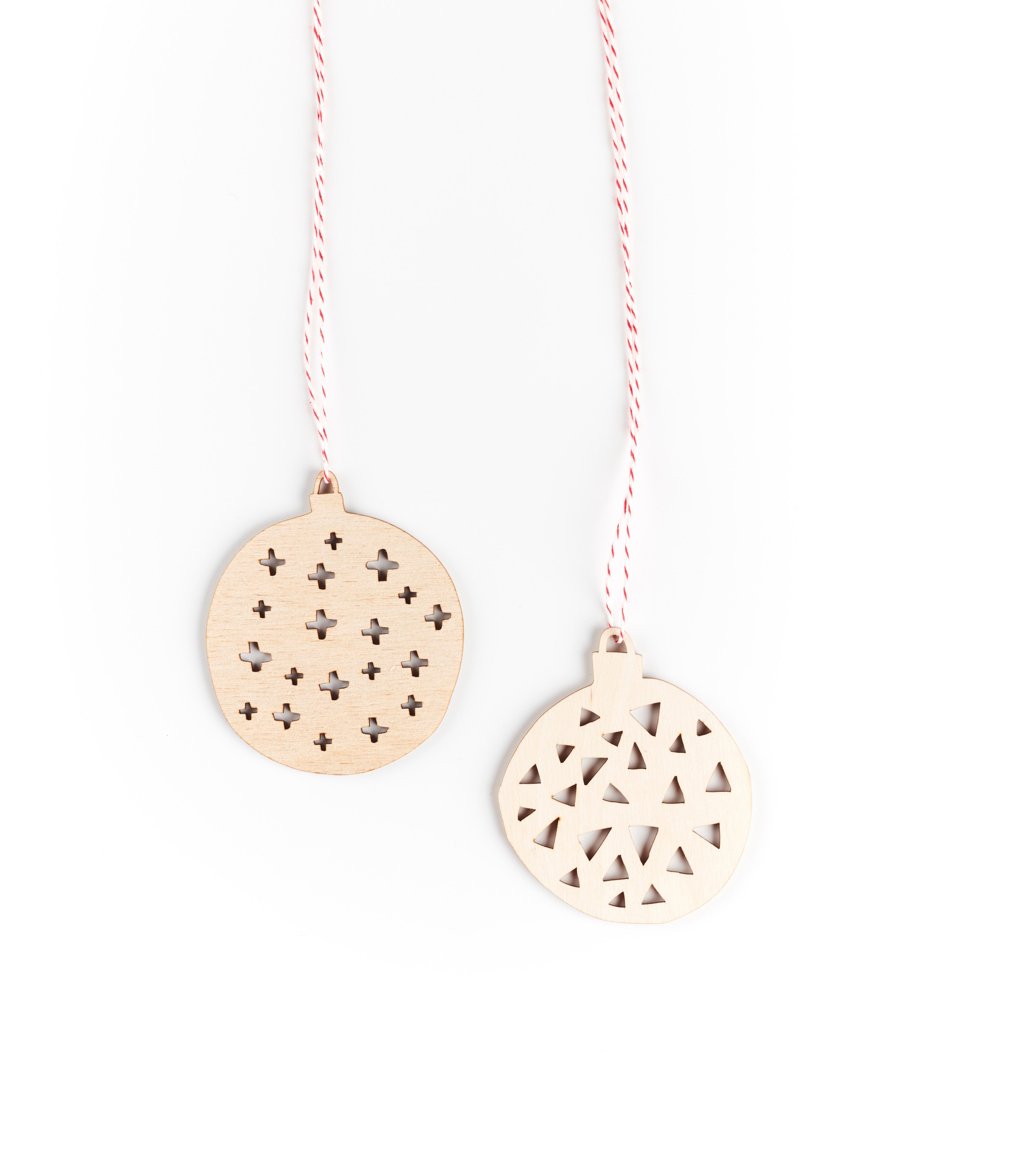 Geometric Holiday Ball Ornaments (set of 2)