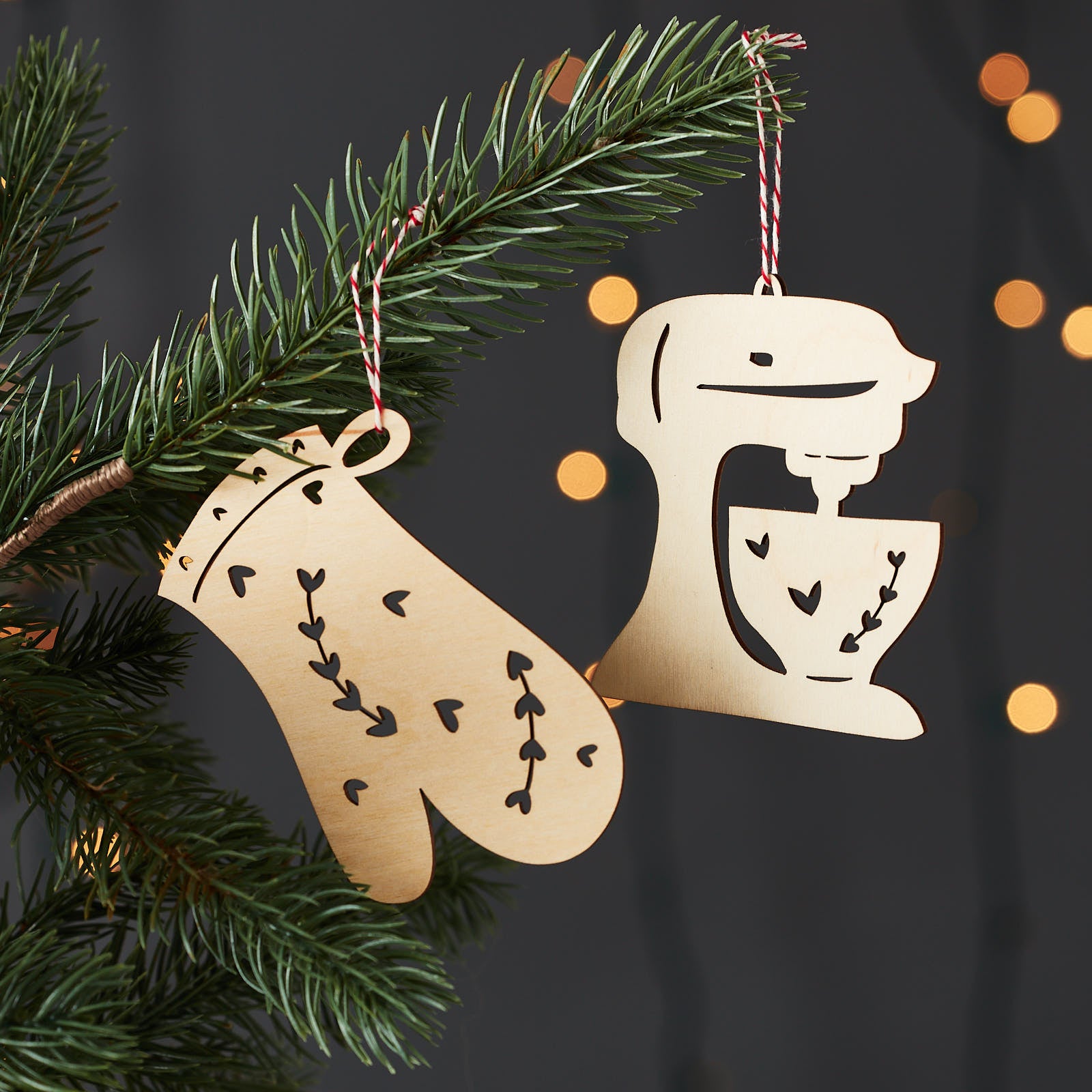 Baking Mitt and Mixer Ornaments (set of 2)