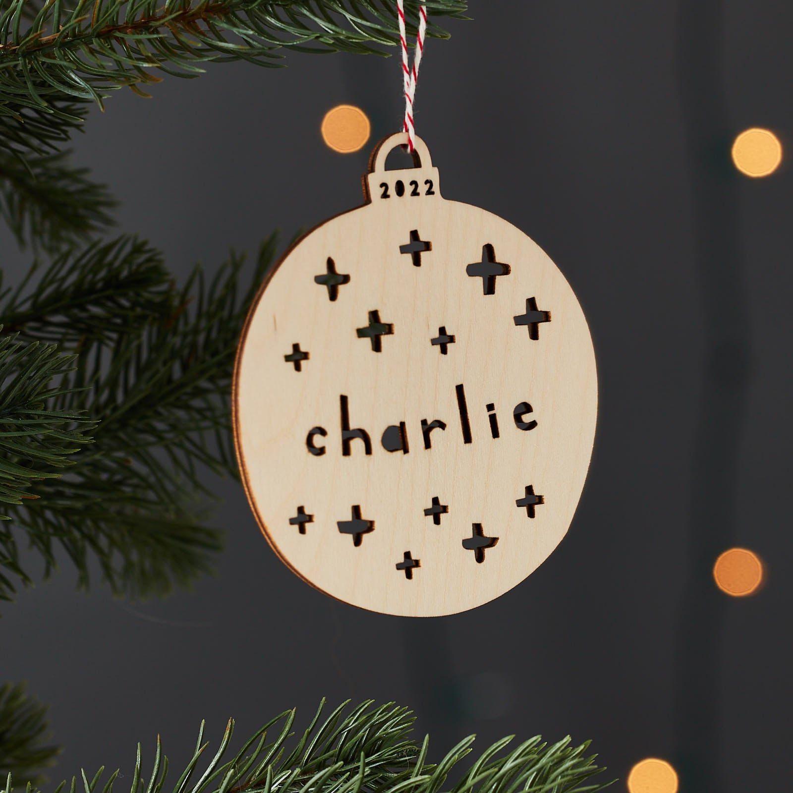 Custom Holiday Crosshatch Ball Ornament