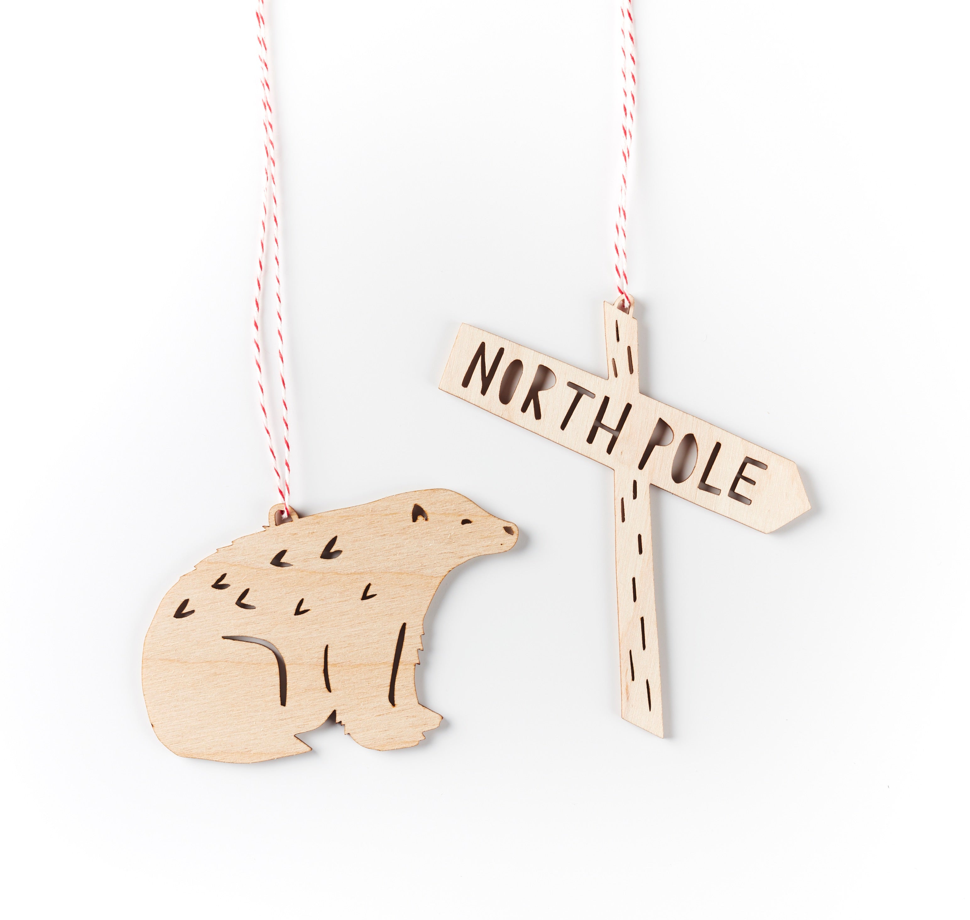 Polar Bear x North Pole Ornaments (set of 2)