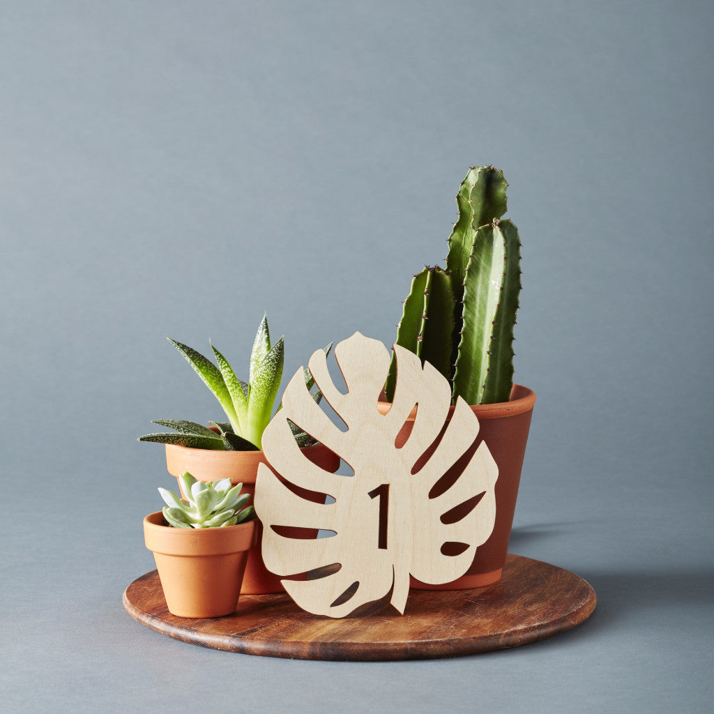 Monstera Wedding Table Numbers