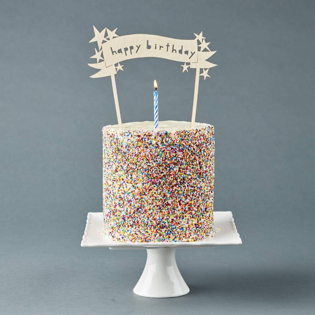 Happy Birthday Stars Cake Topper