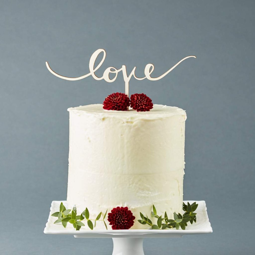 Simple Handwritten "Love" Cake Topper