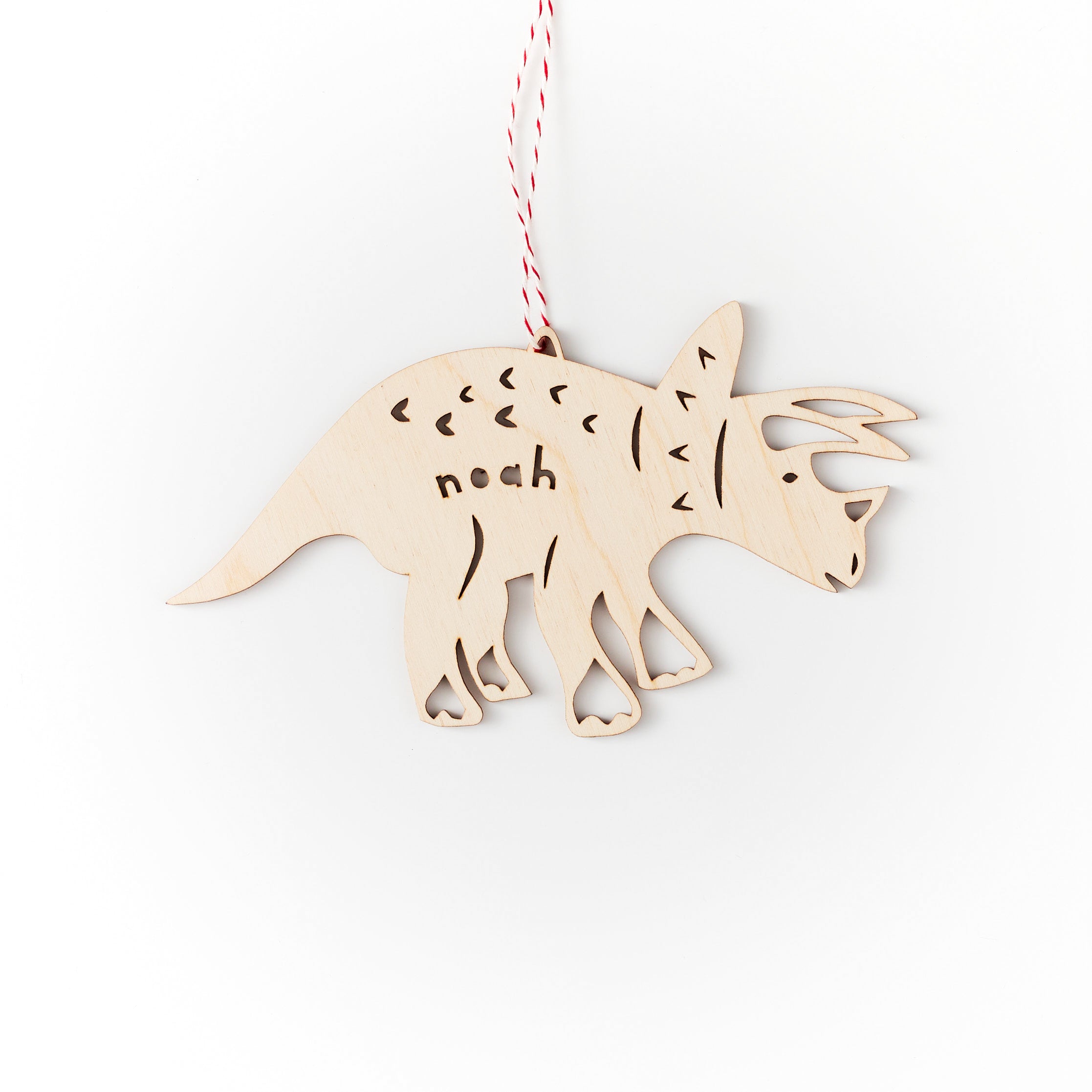 Custom Triceratops Dinosaur Ornament