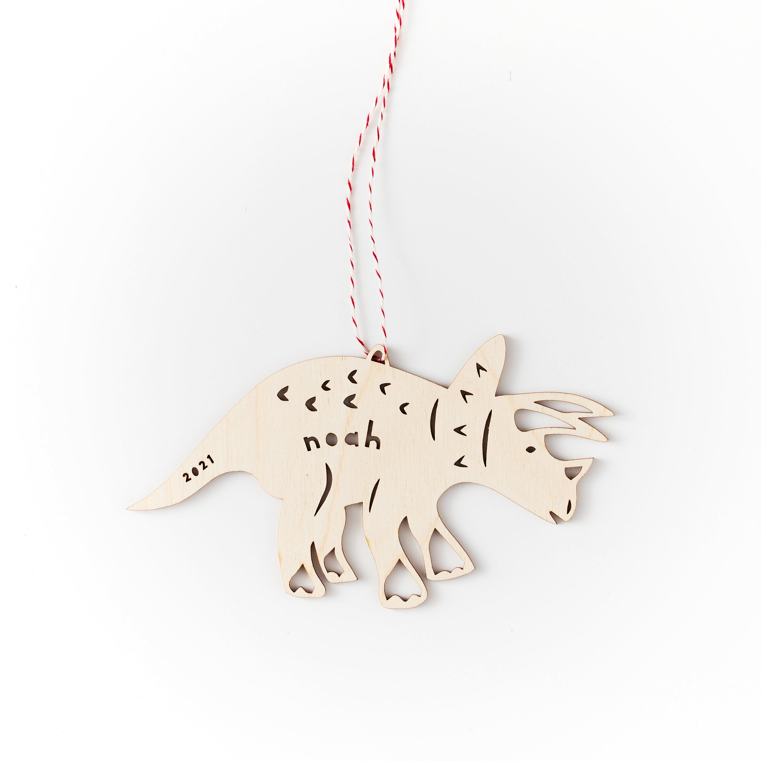 Custom Triceratops Dinosaur Ornament