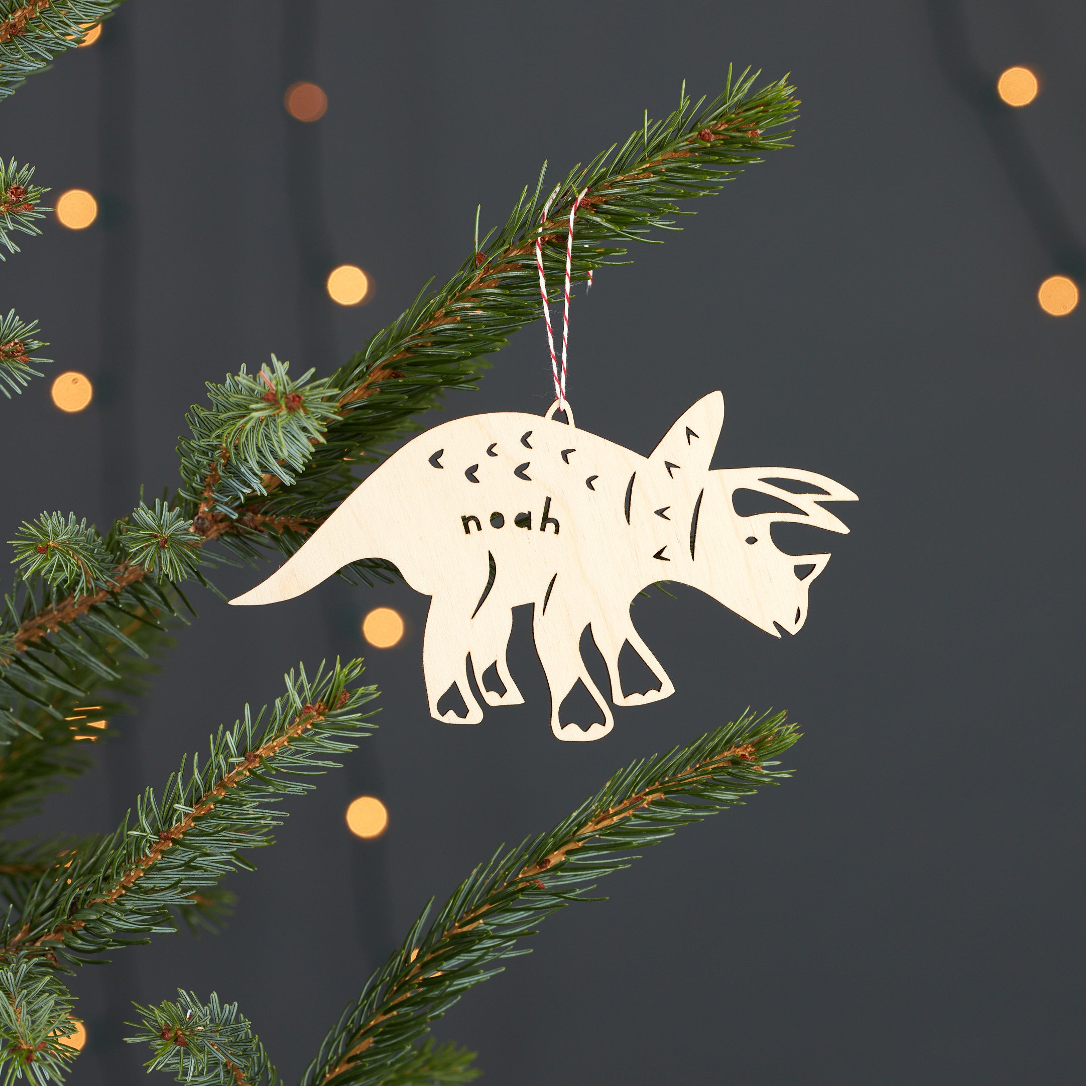 Custom Triceratops Dinosaur Ornament