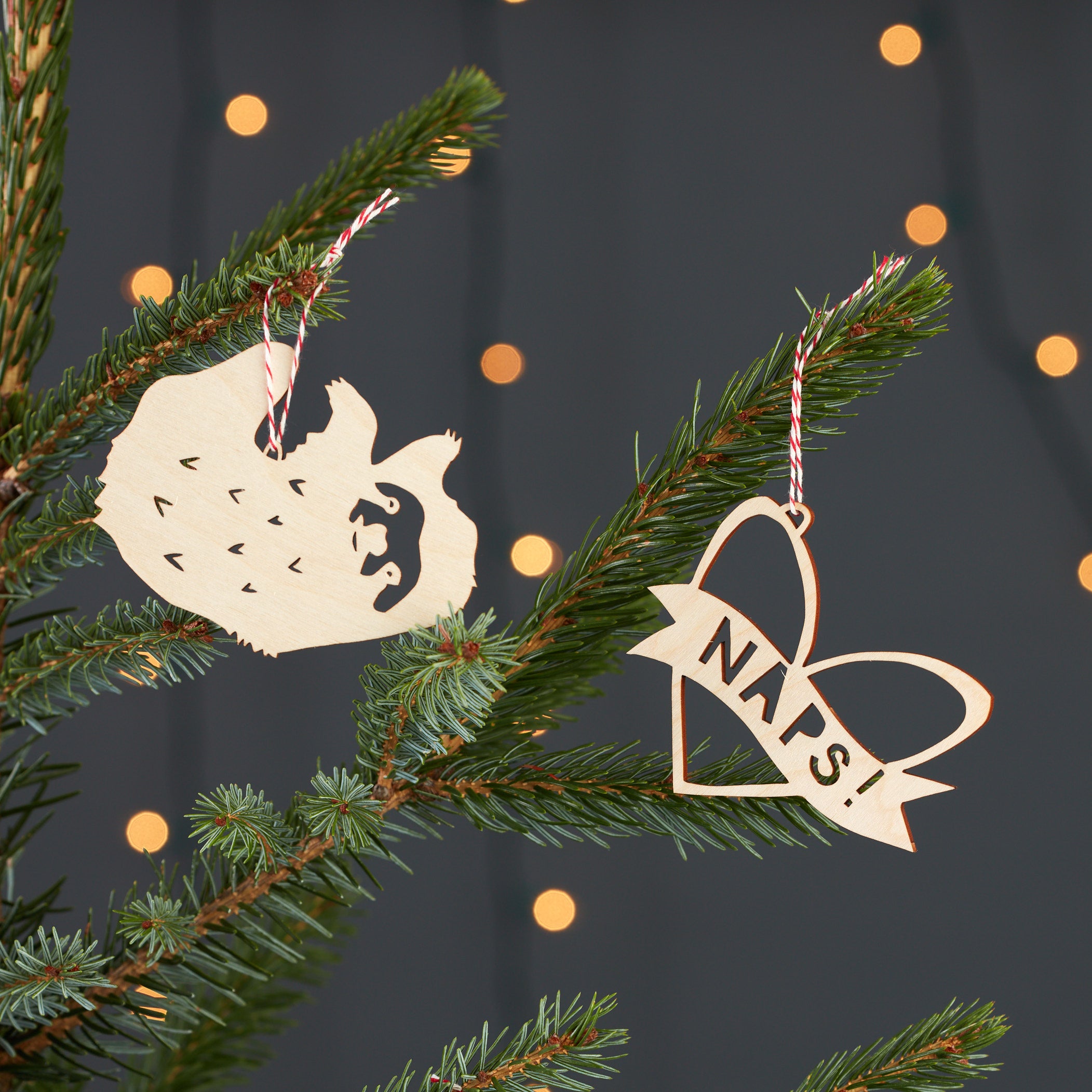 Sloth x Naps Ornaments- Lasercut Birch (set of 2)