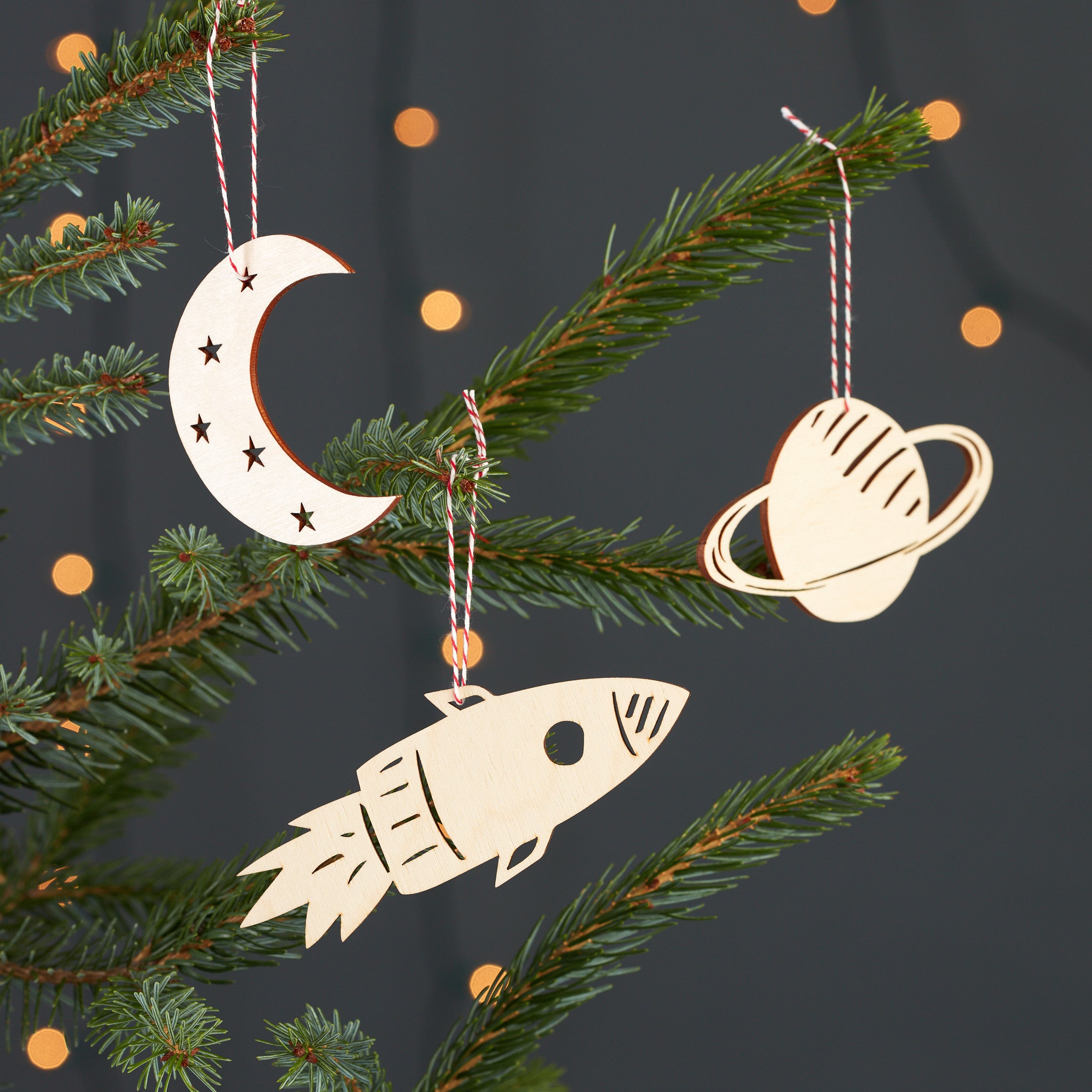 Space Travel Ornaments (set of 3)