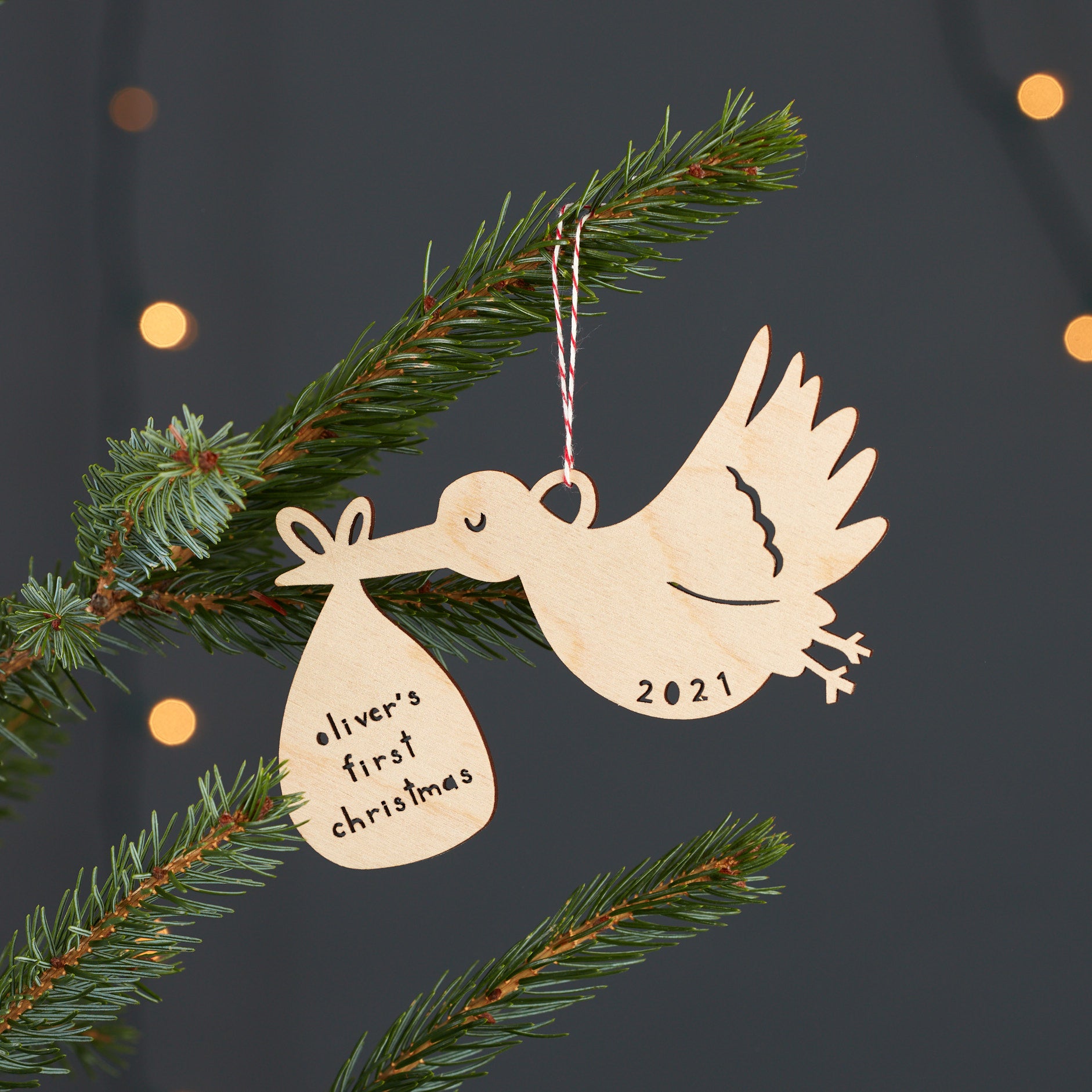 Custom Stork Ornament