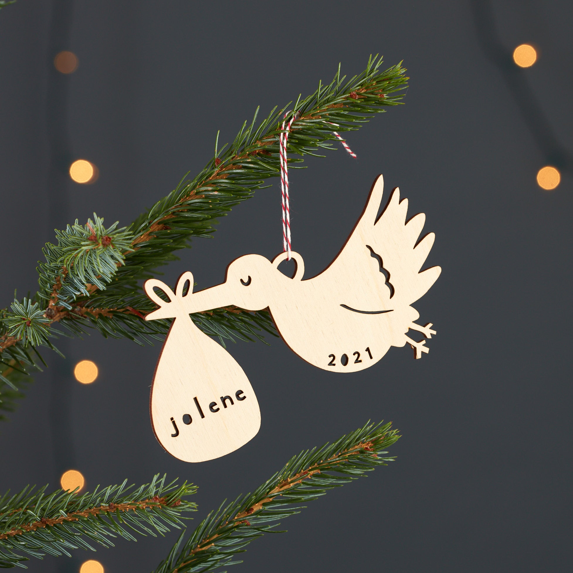 Custom Stork Ornament