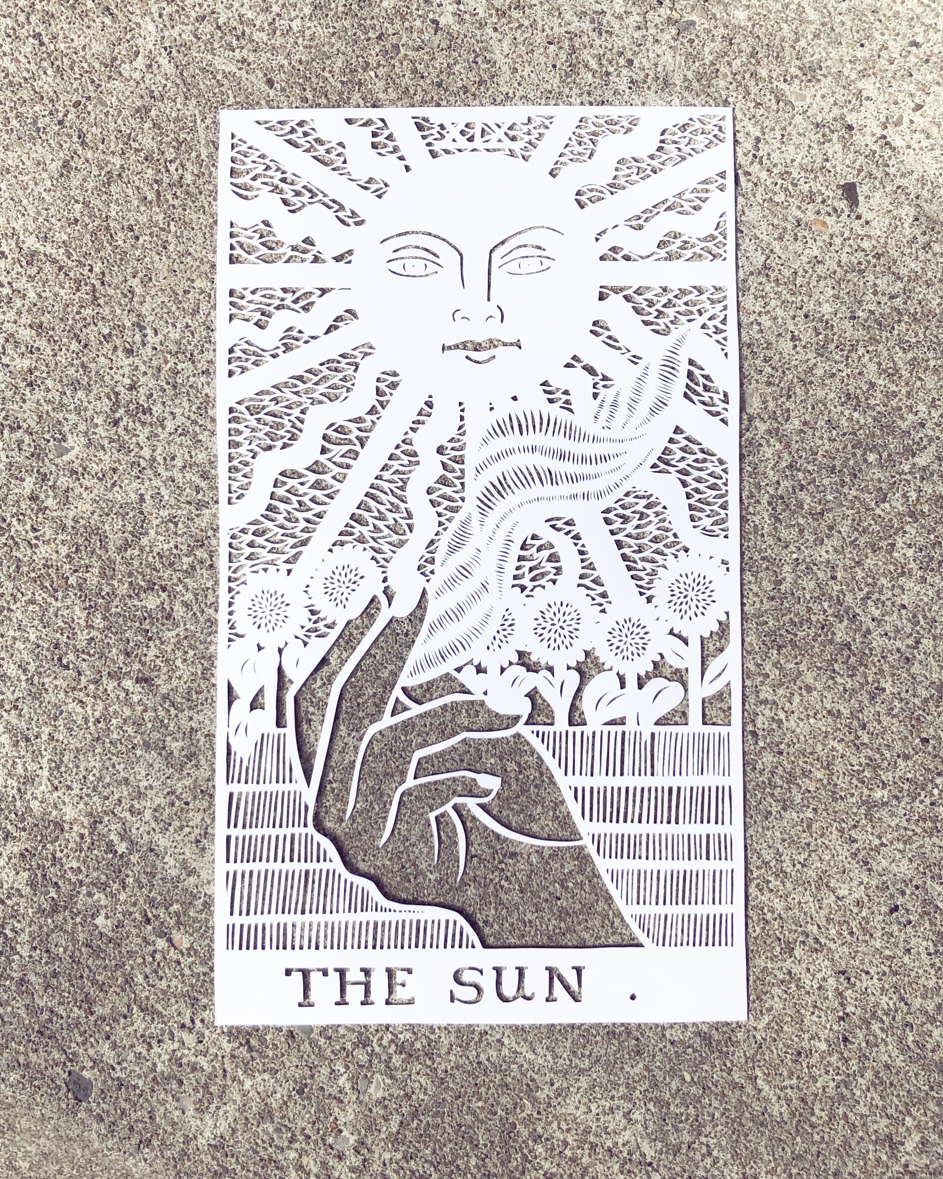 The Sun Tarot Card Papercutting