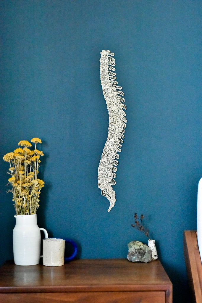 Lasercut Birch Wood Spine Artwork, by Light + Paper, Made in Toronto
