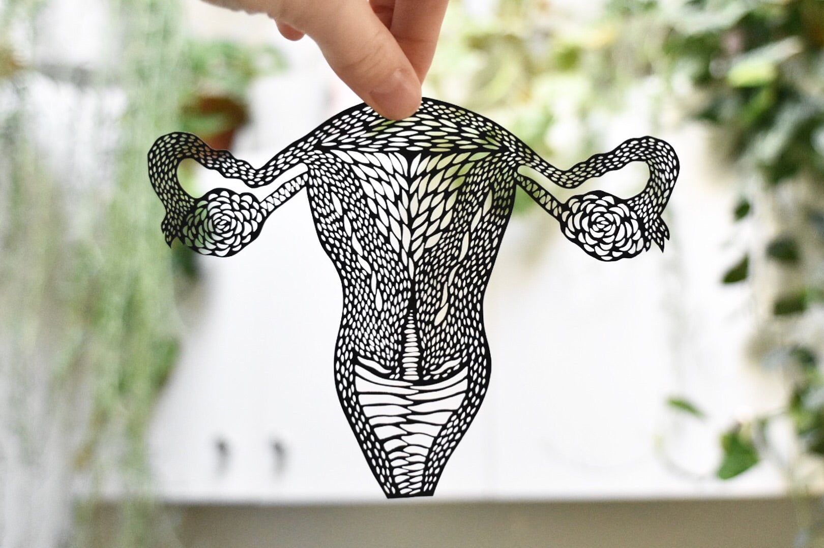 Anatomical Uterus/Ovaries Papercutting Artwork