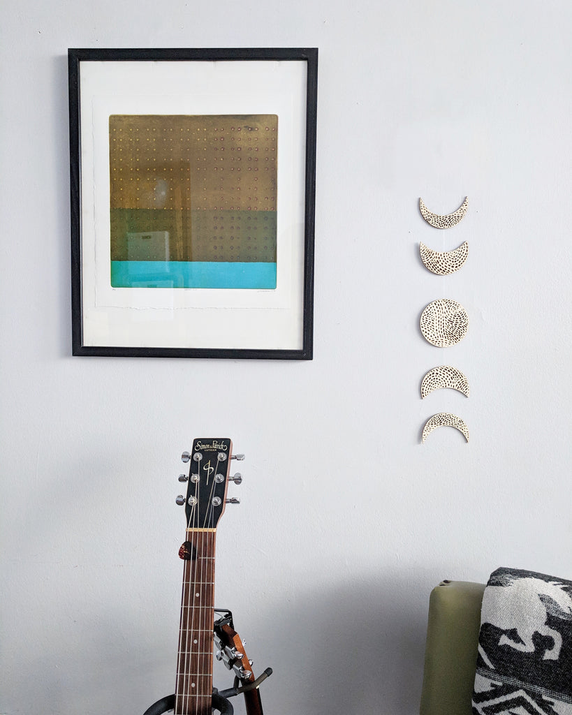 Hanging Wooden Artwork - Moon Phases
