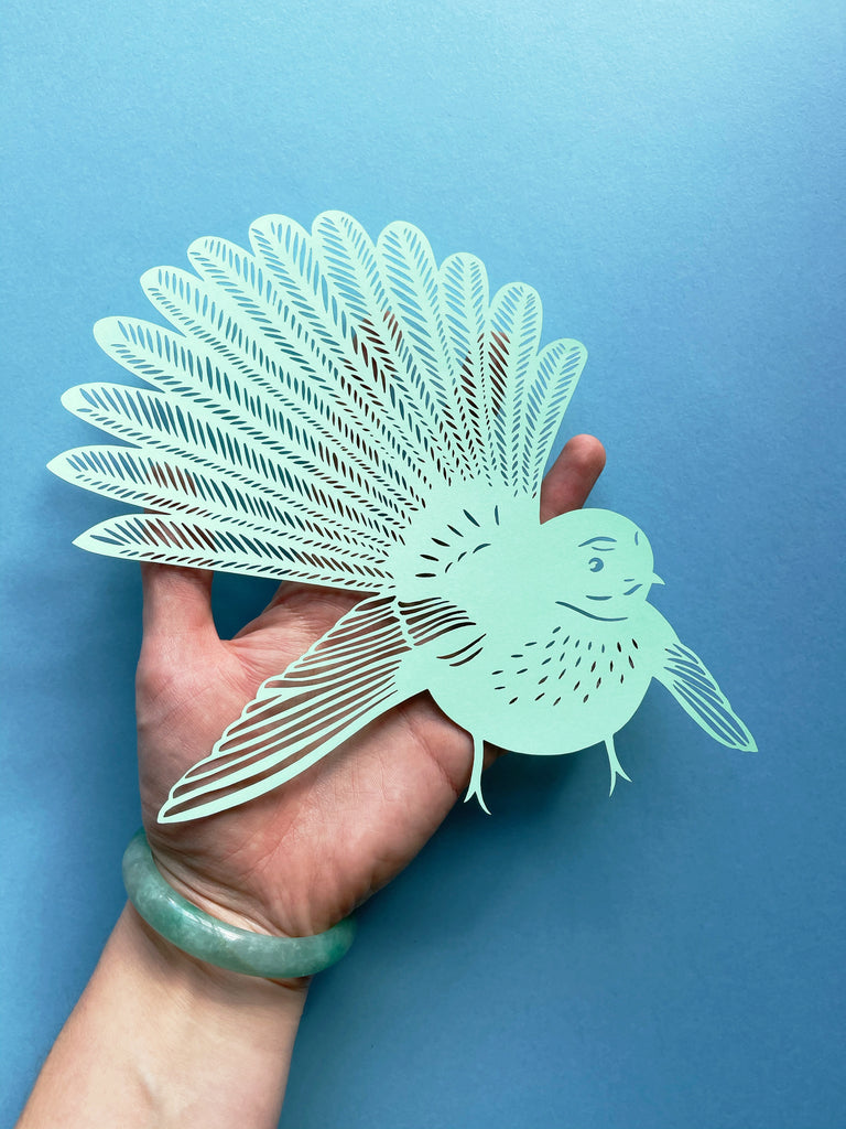 New Zealand Fantail Bird Papercutting