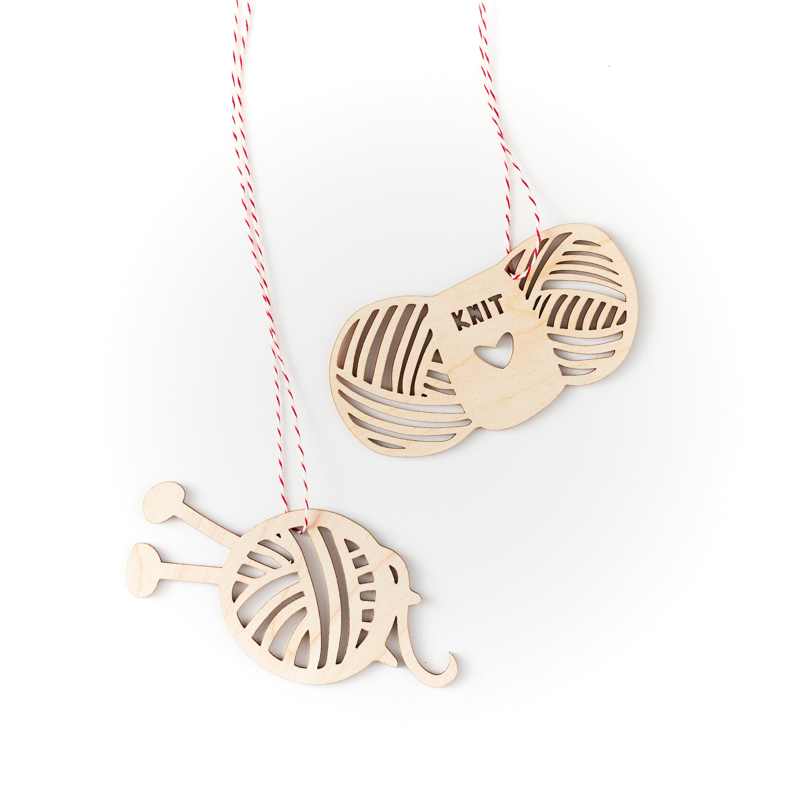 Knitting Ornaments (set of 2)
