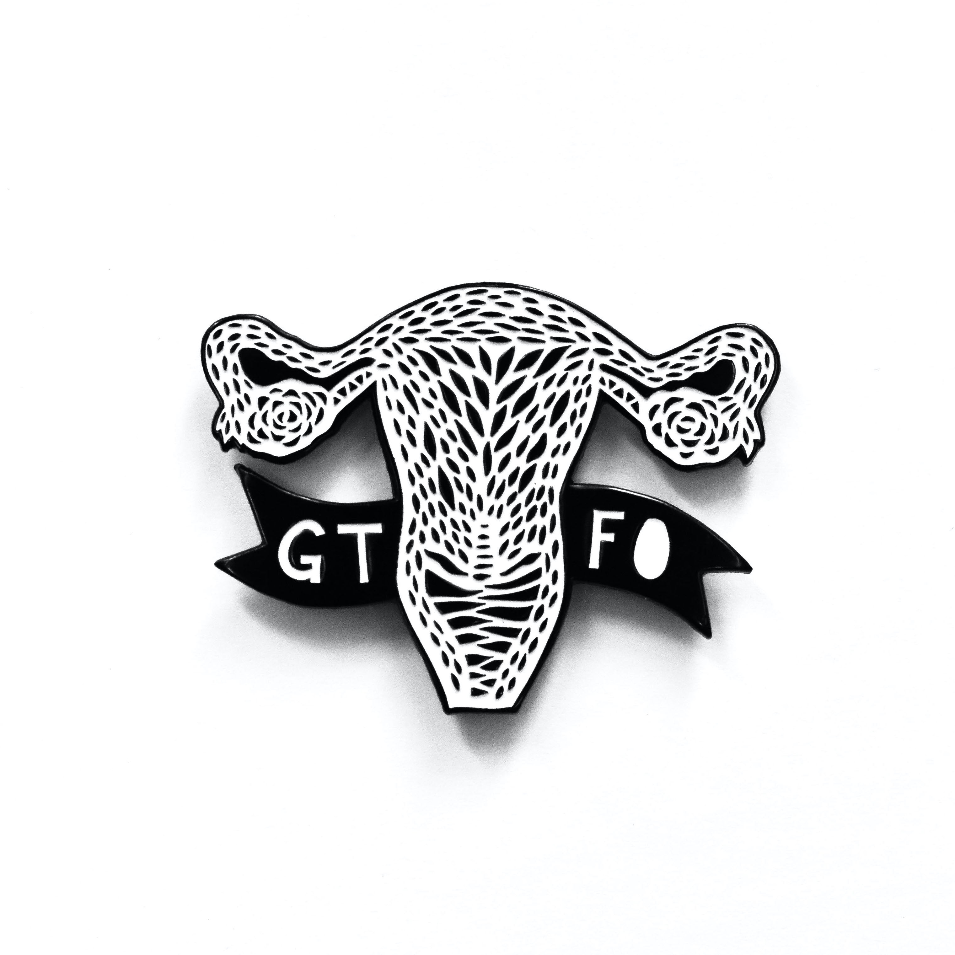 GTFO Uterus Enamel Pin