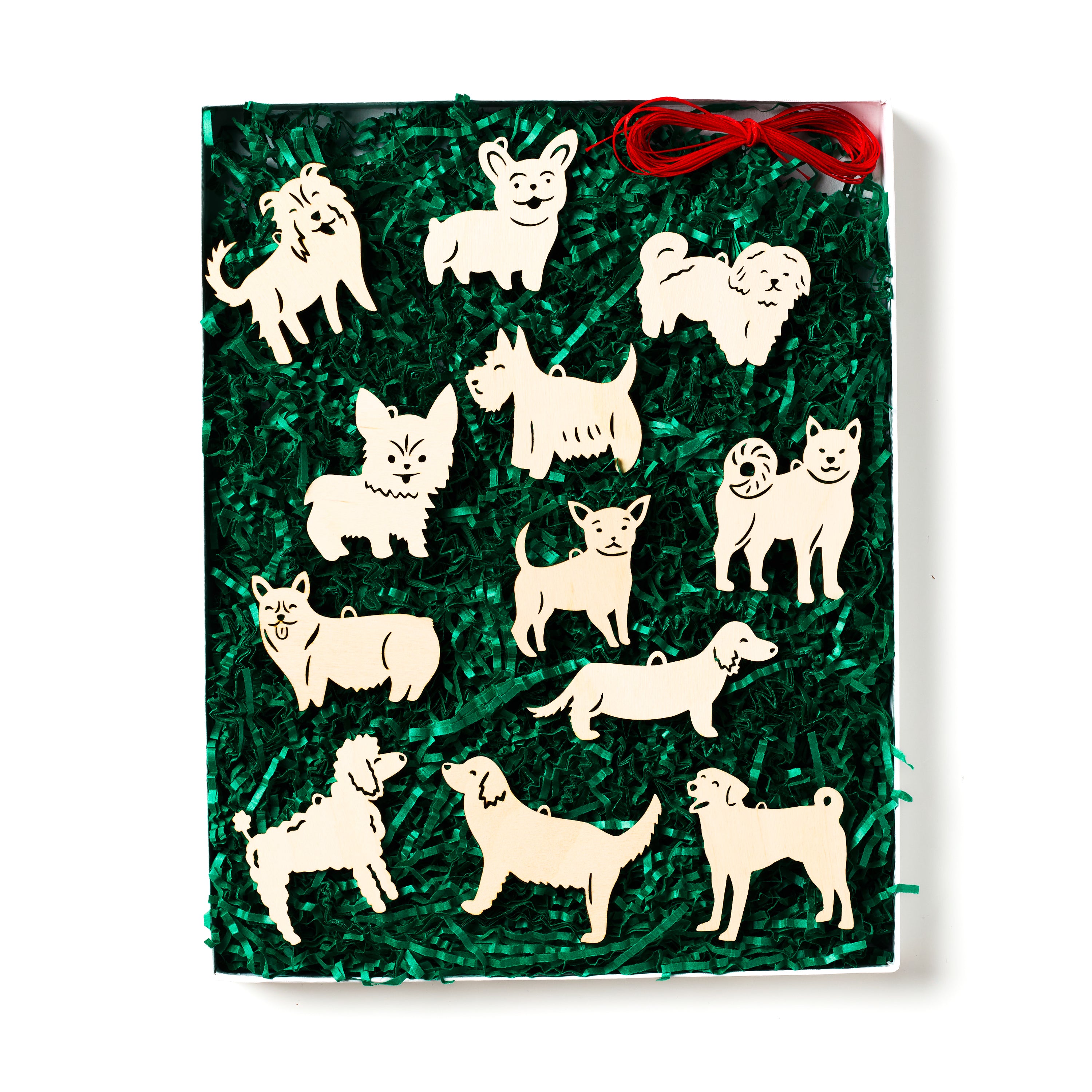 12 dogs of Christmas Ornament Set