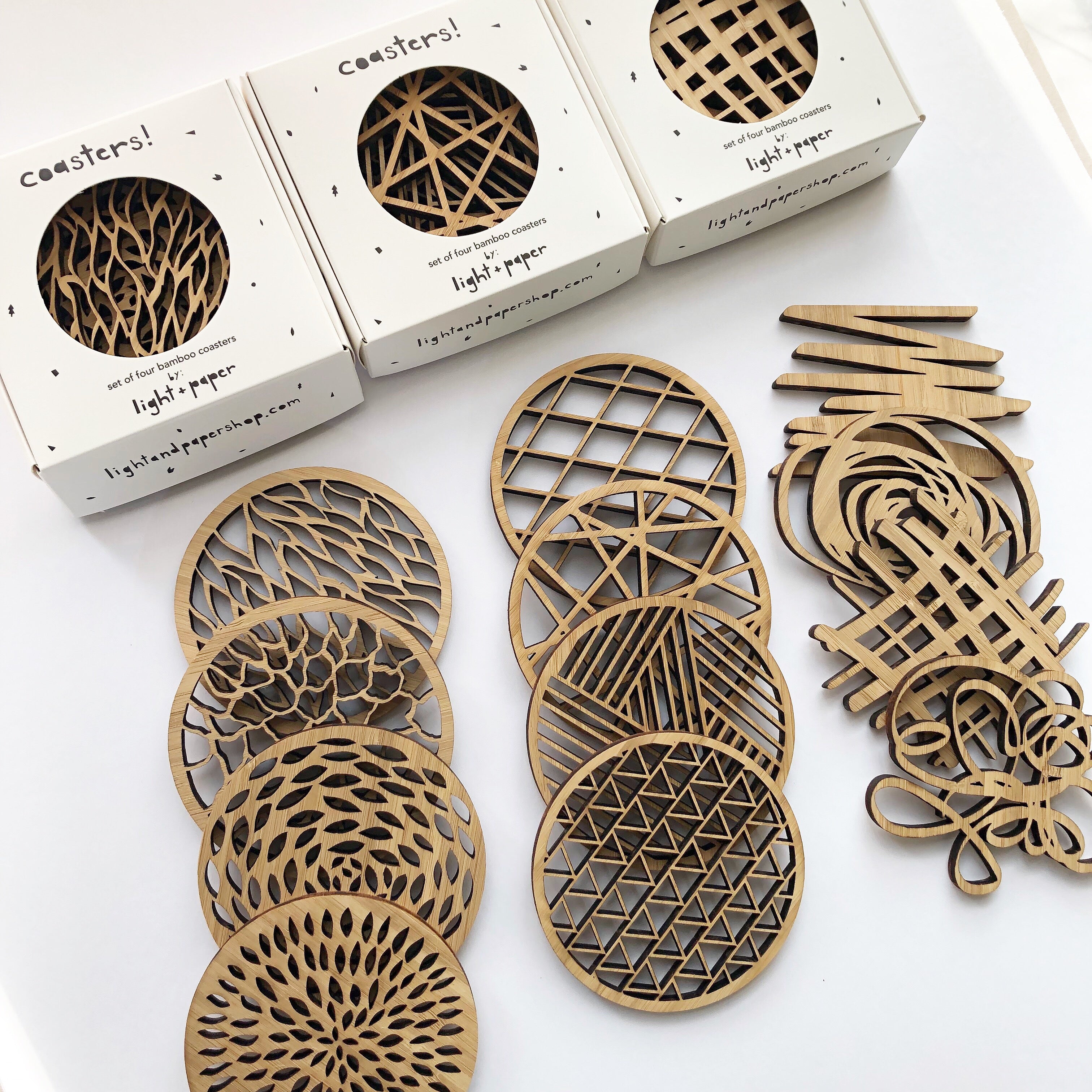 Abstract Bamboo Coasters