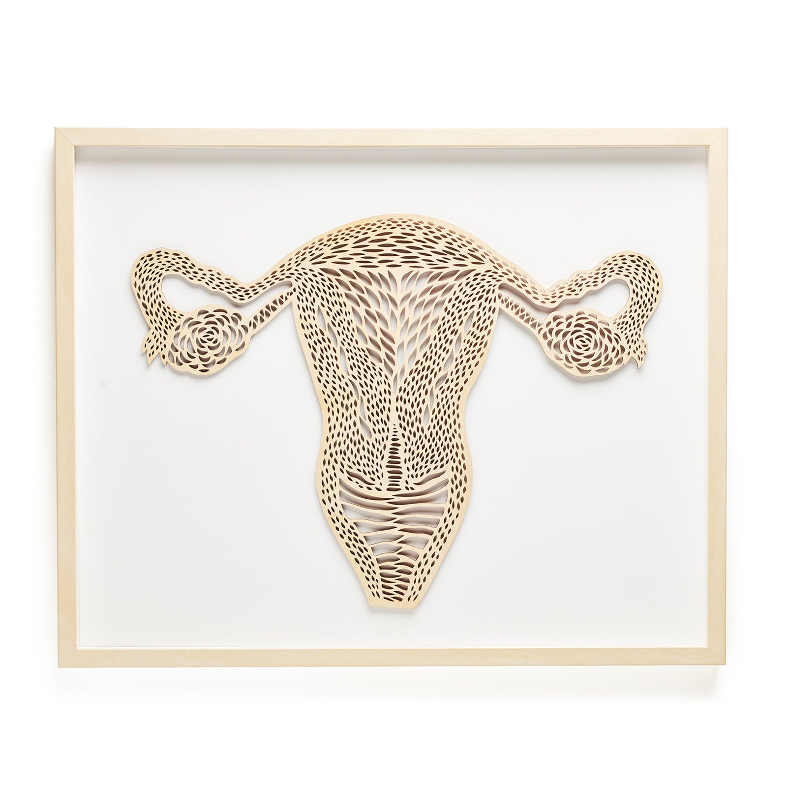 Anatomical Uterus and Ovaries Wooden Artwork