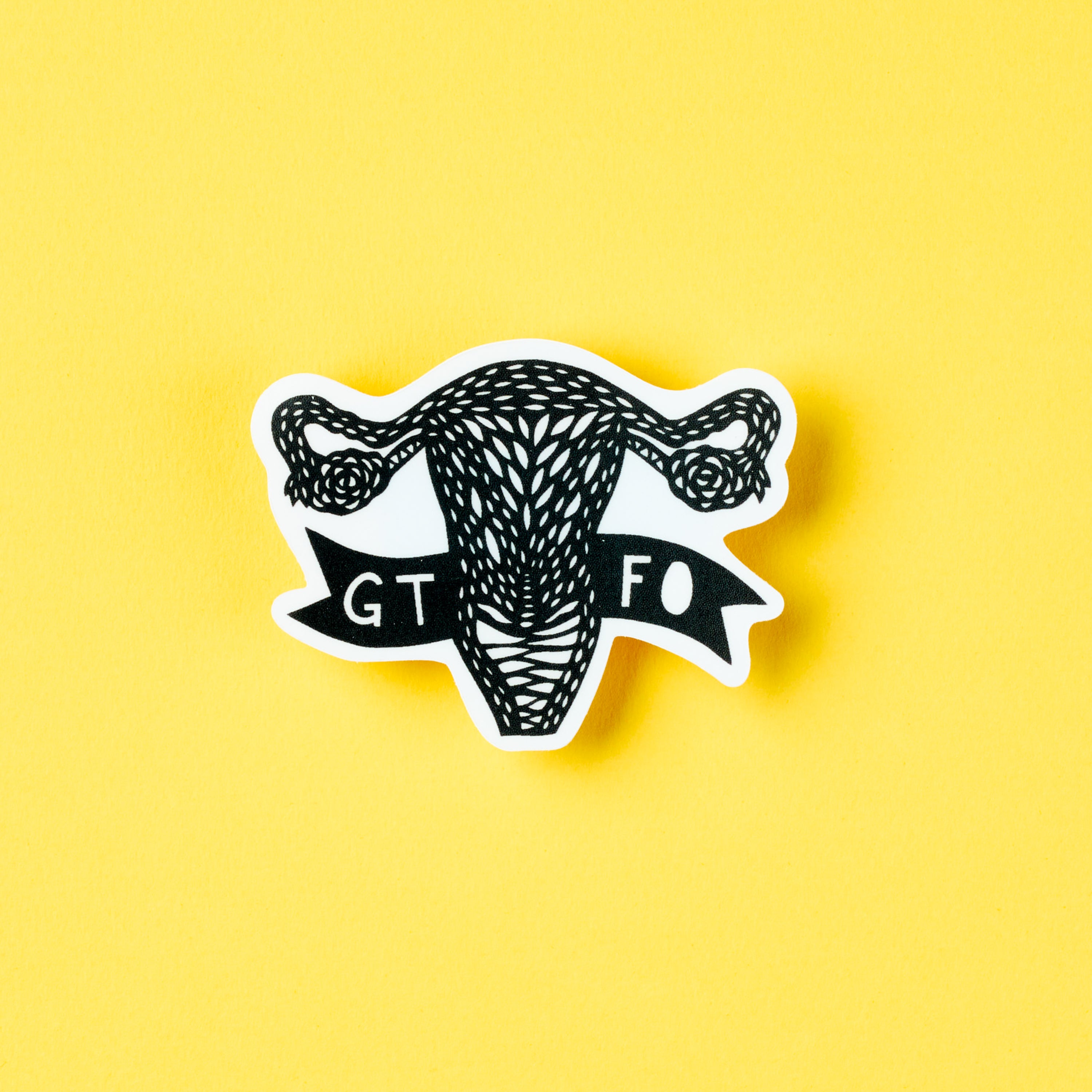 GTFO Uterus Anatomical vinyl sticker