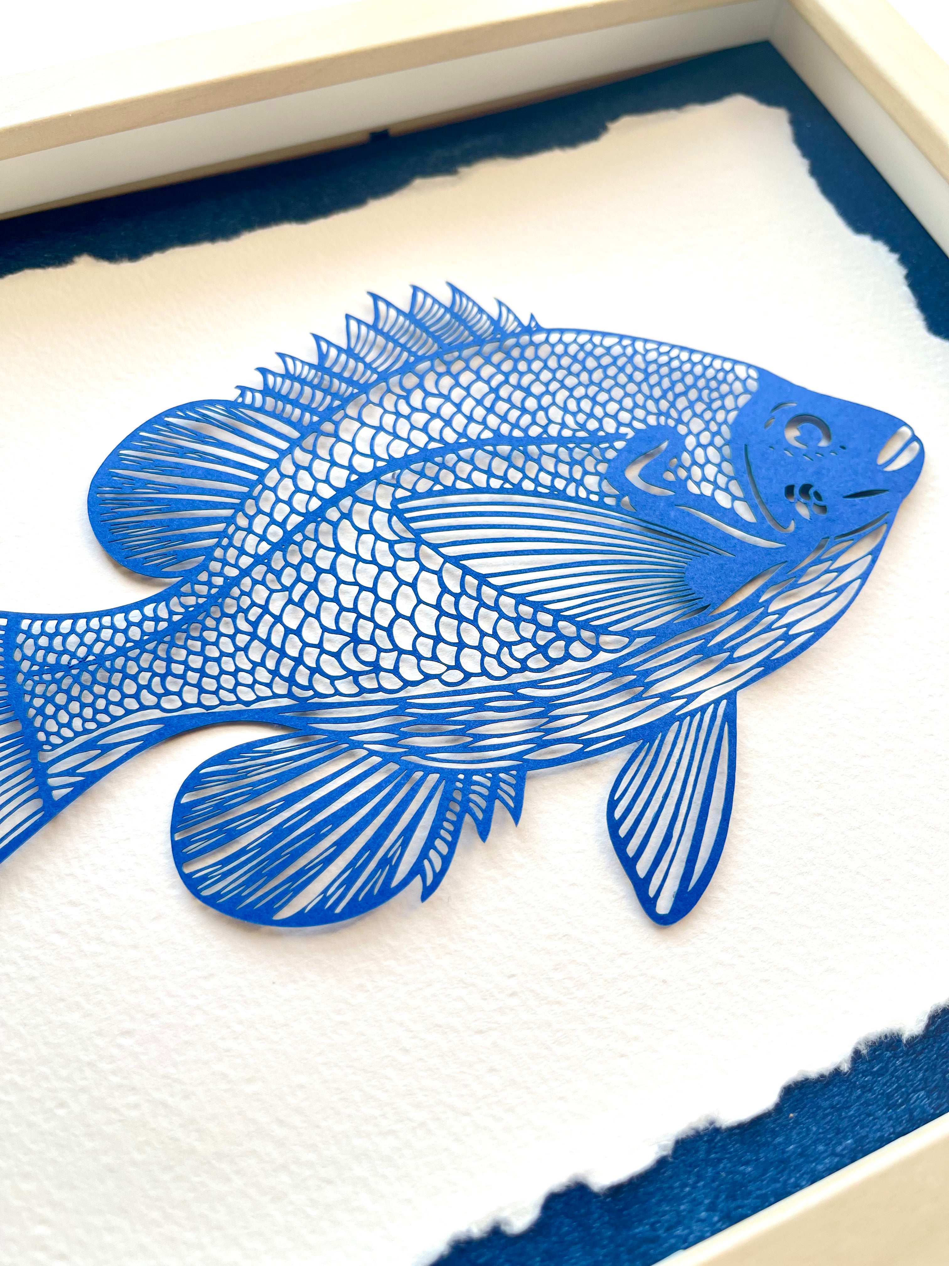 Sun Fish Mounted Papercutting