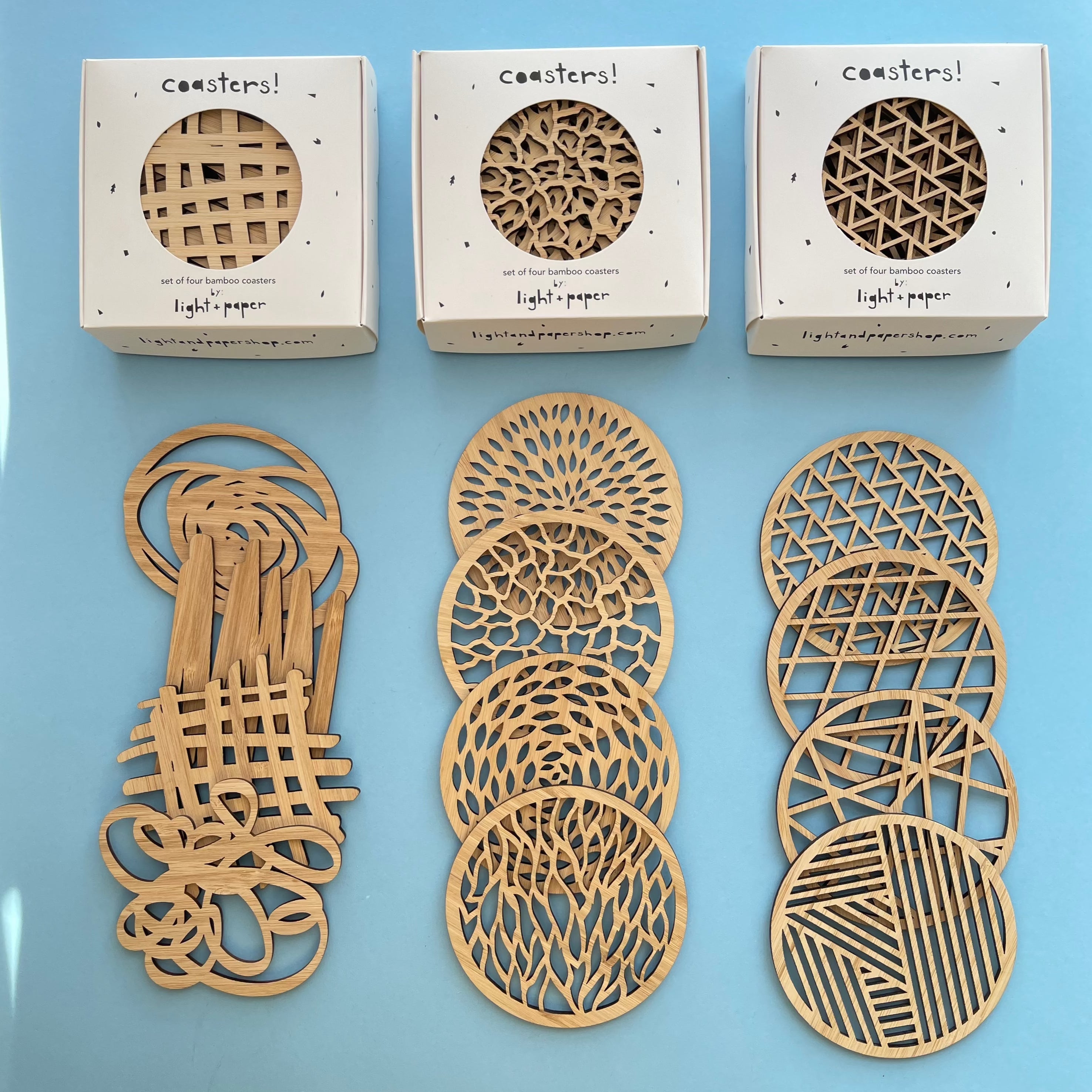 Geo Bamboo Coasters