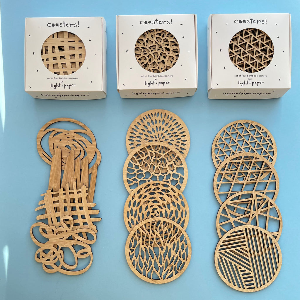 Scribble Bamboo Coasters